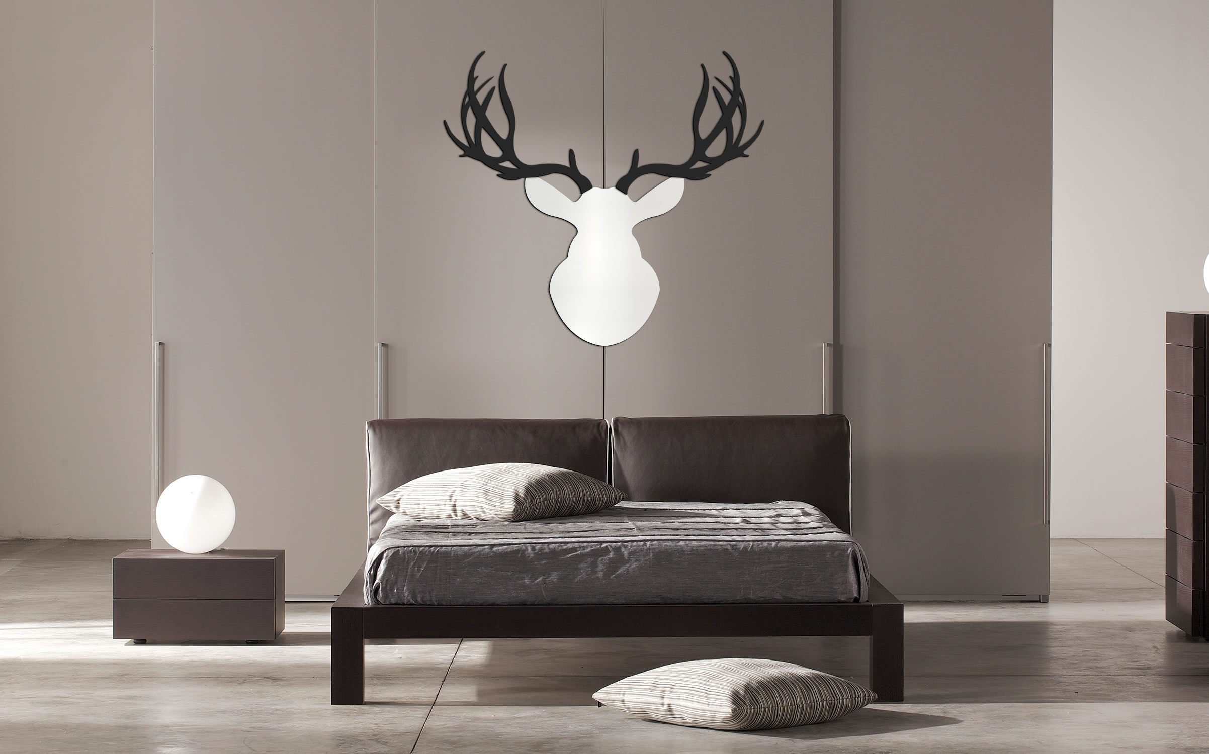 CONTEMPORARY BUCK - 36x36 in. White & Black Deer Cut-Out - Lifestyle Image