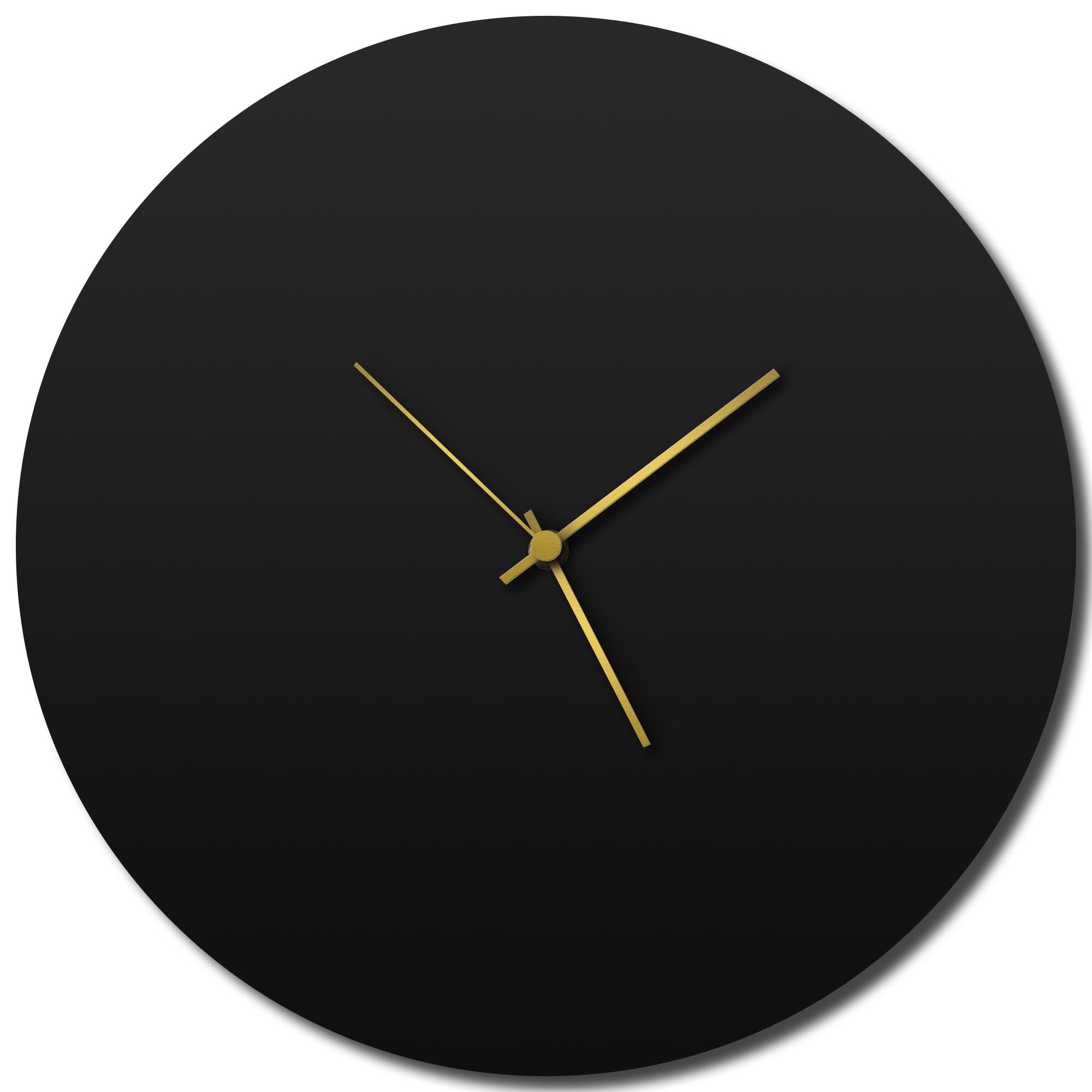 Adam Schwoeppe 'Blackout Gold Circle Clock' Midcentury Modern Style Wall Clock
