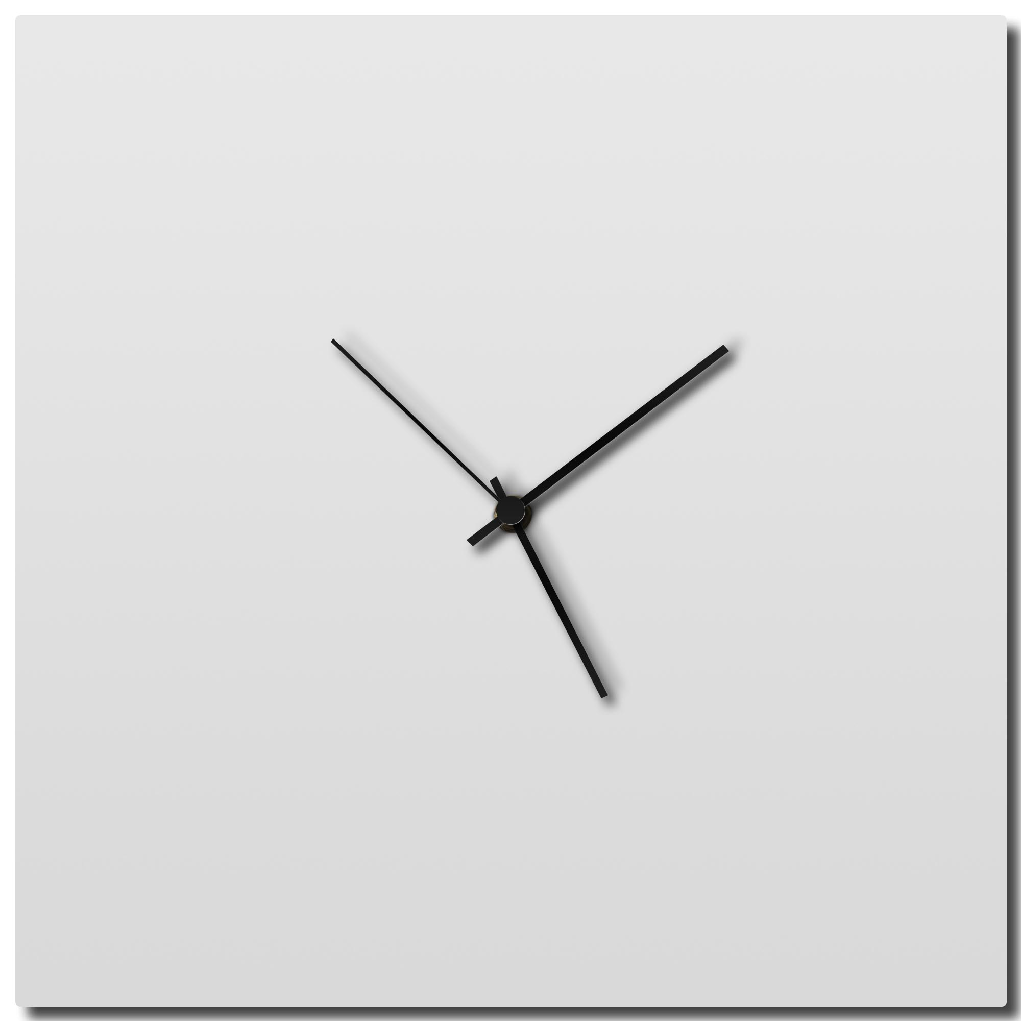 Whiteout Square Clock by Adam Schwoeppe - Minimalist Modern White Metal Clock