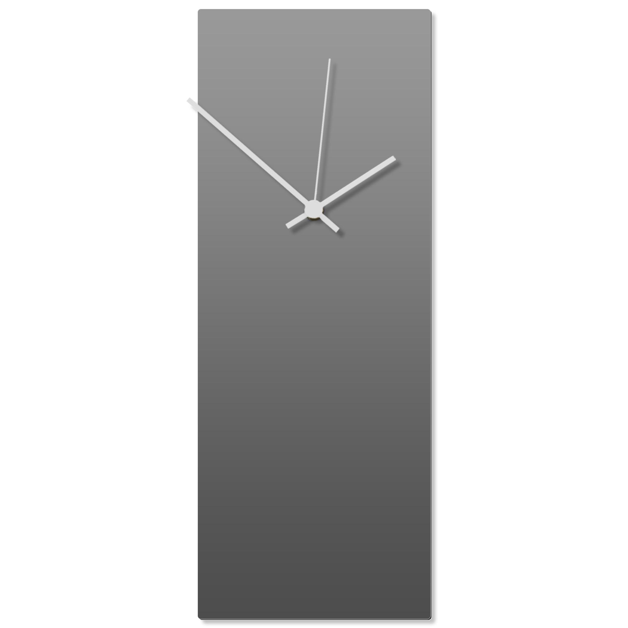 Grayout White Clock Large 8.25x22in. Aluminum Polymetal