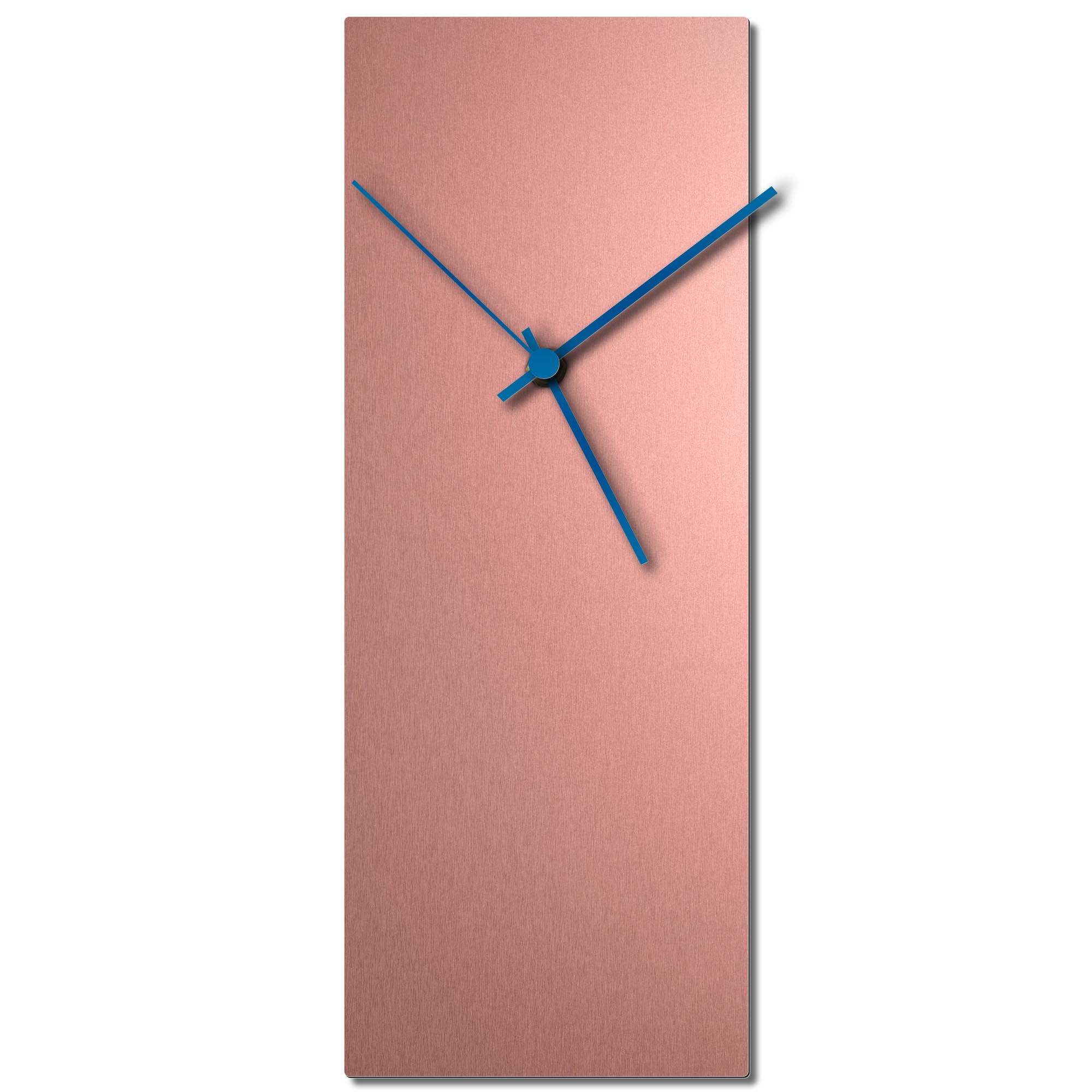 Adam Schwoeppe 'Coppersmith Clock Blue' Midcentury Modern Style Wall Clock