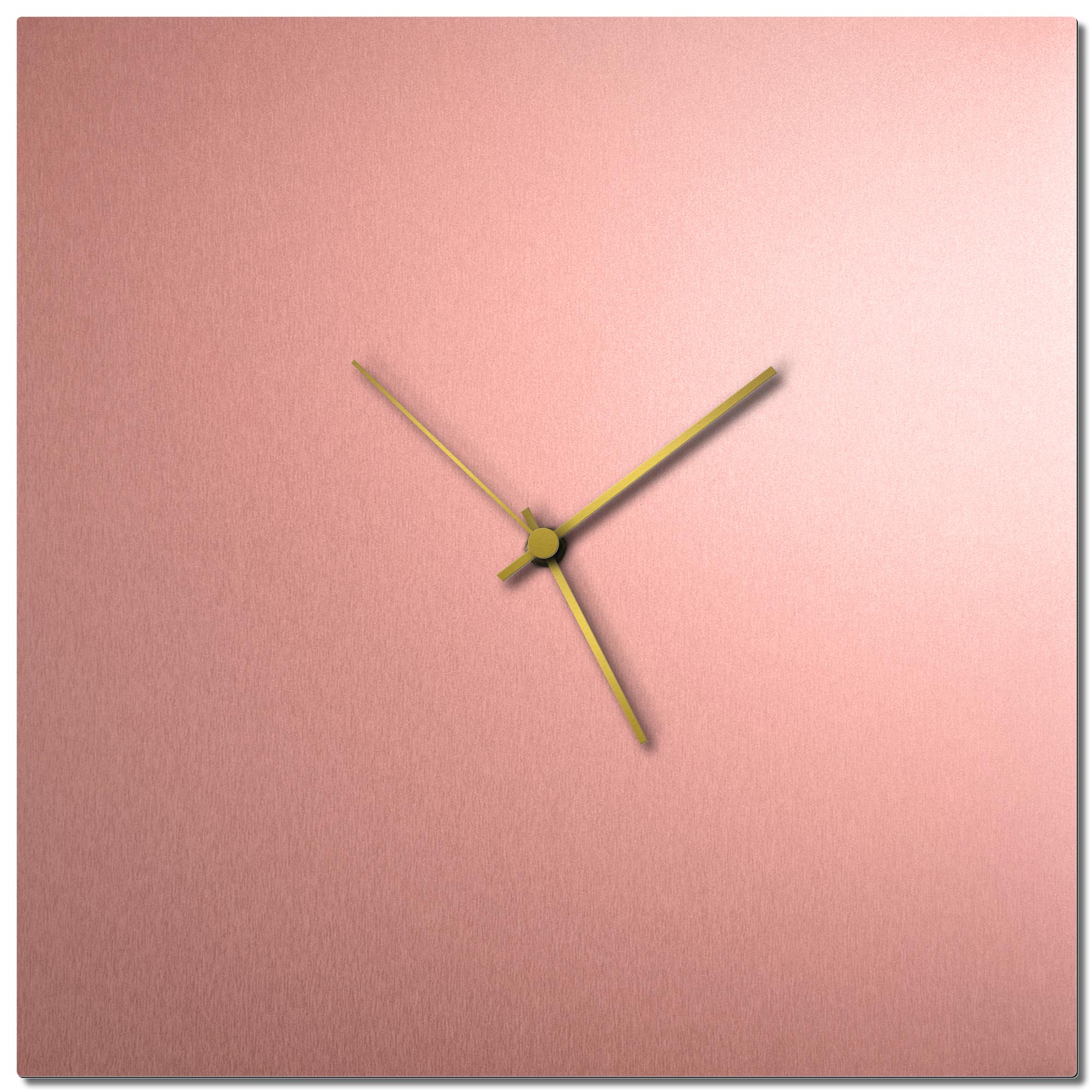 Adam Schwoeppe 'Coppersmith Square Clock Large Gold' Midcentury Modern Style Wall Clock