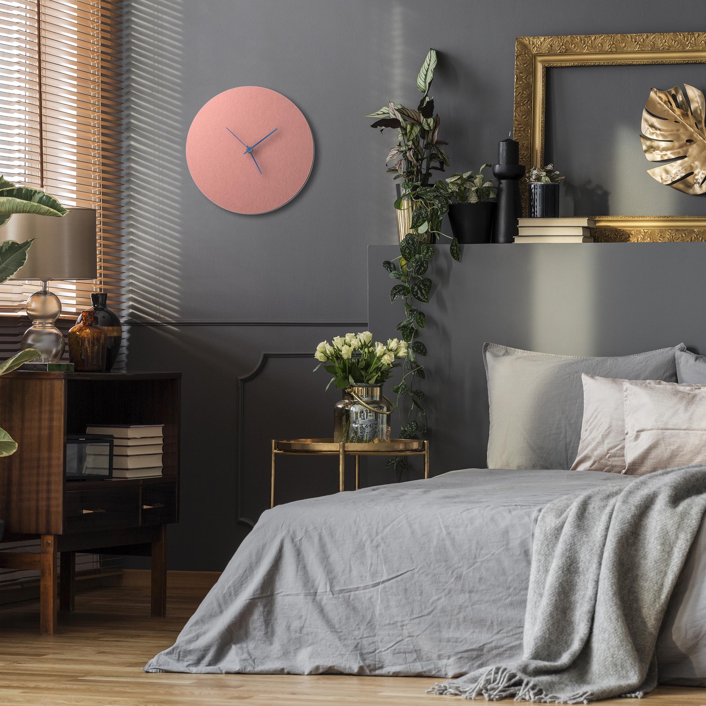 Coppersmith Circle Clock Blue - Lifestyle View