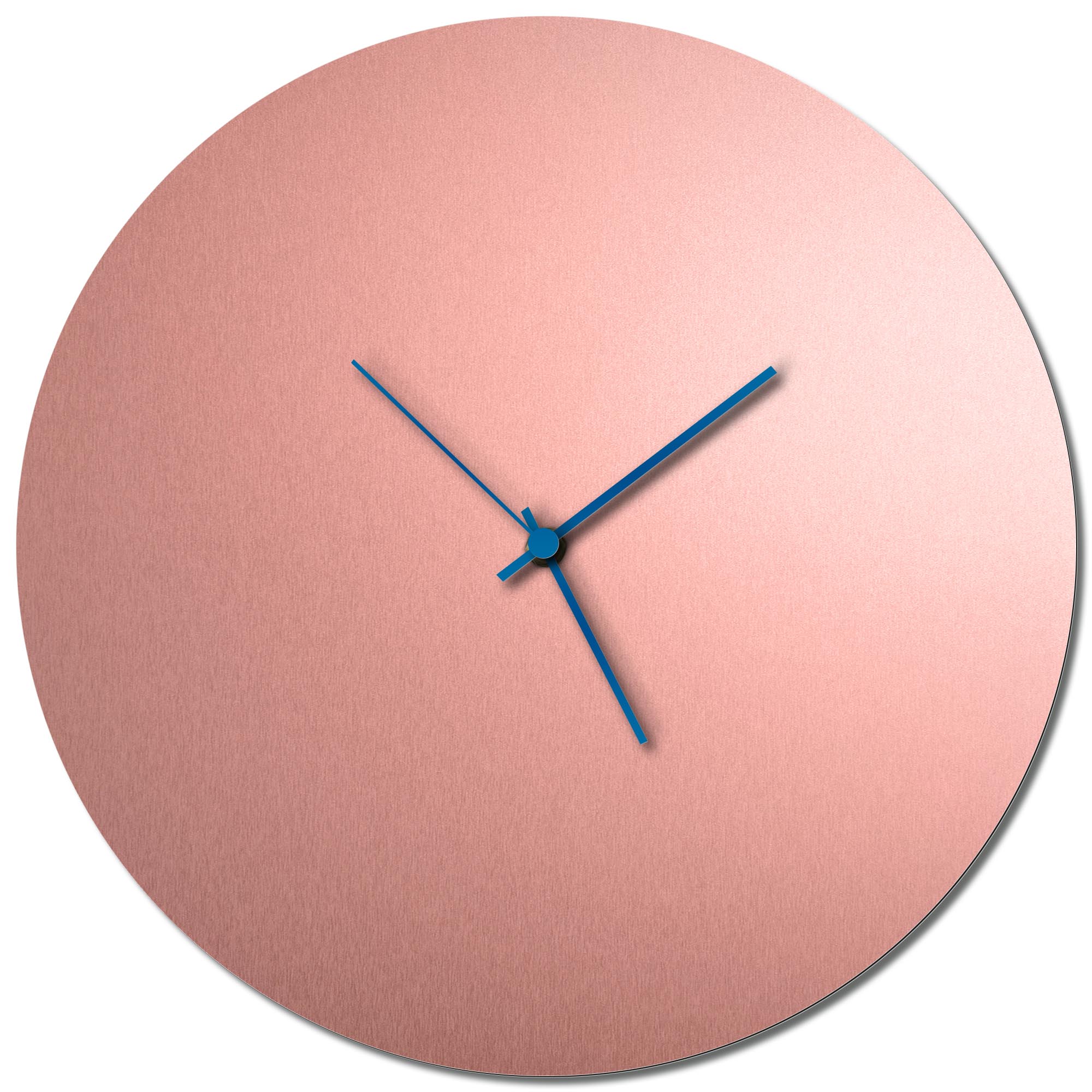 Adam Schwoeppe 'Coppersmith Circle Clock Large Blue' Midcentury Modern Style Wall Clock