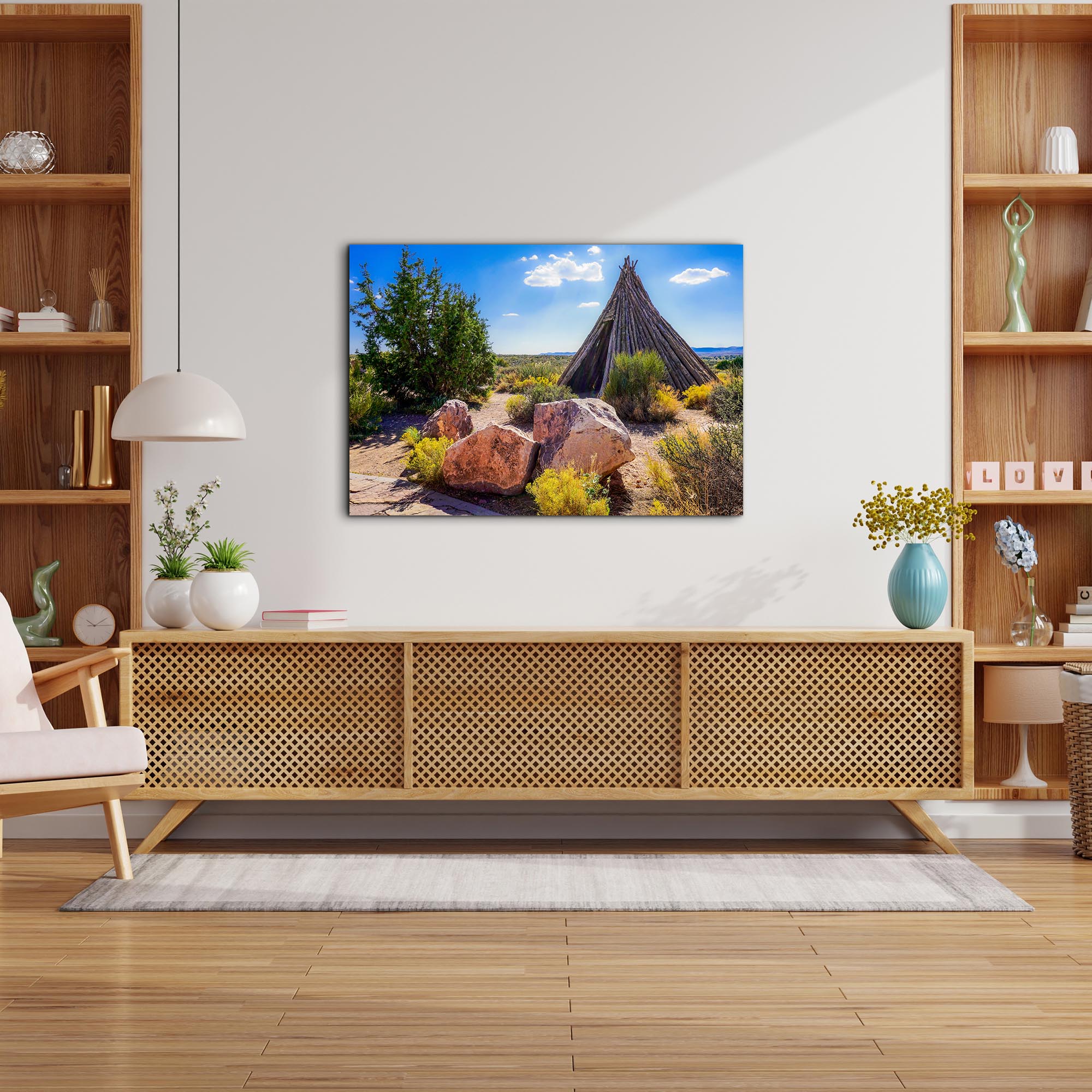 Desert Teepee by Adam Utz - Desert Art, Southwestern Decor (32in x 22in) - Lifestyle View