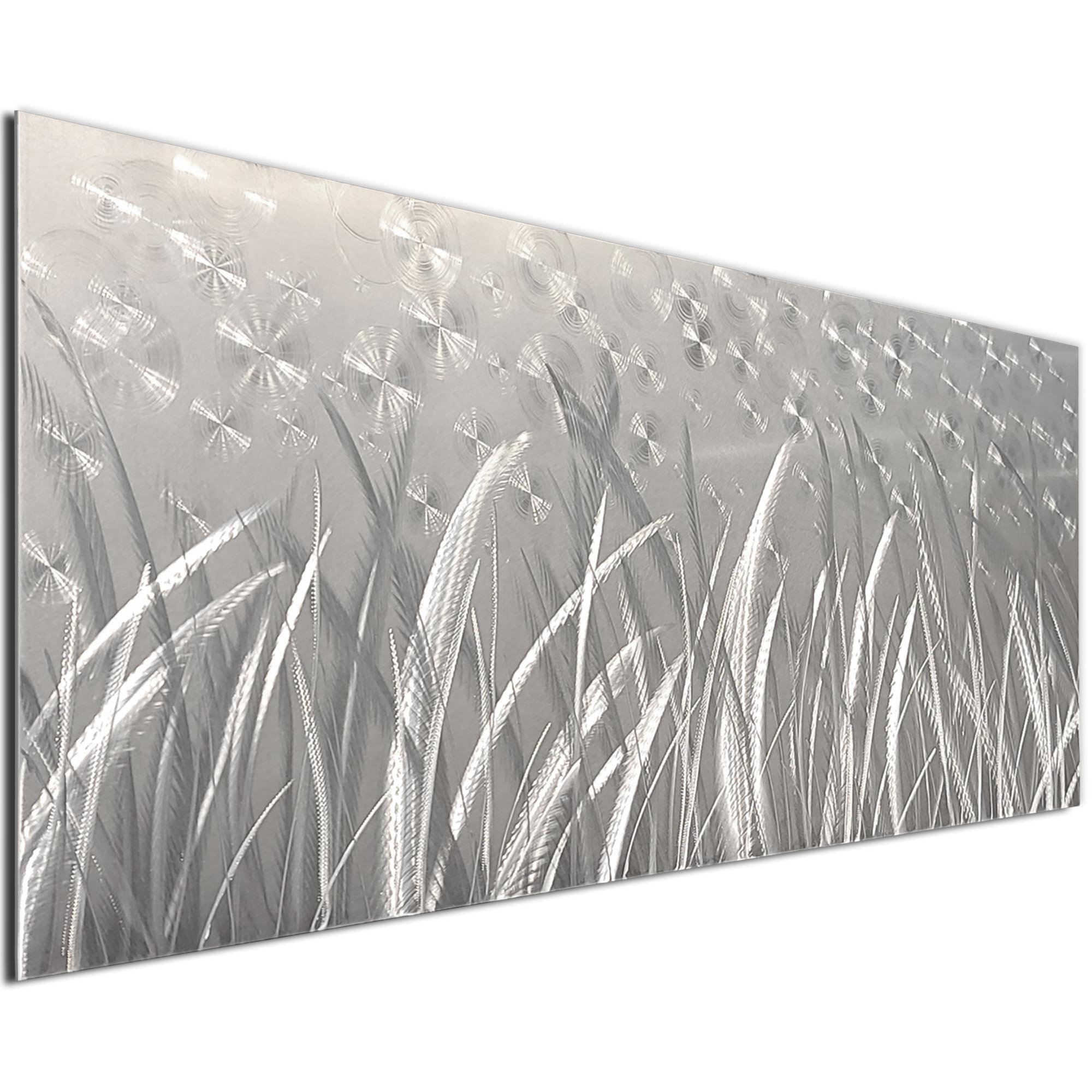 Starlight 60 by Carlos Jacobs - Metal Wall Art, Silver Metal Painting (60x24in.) - Image 2