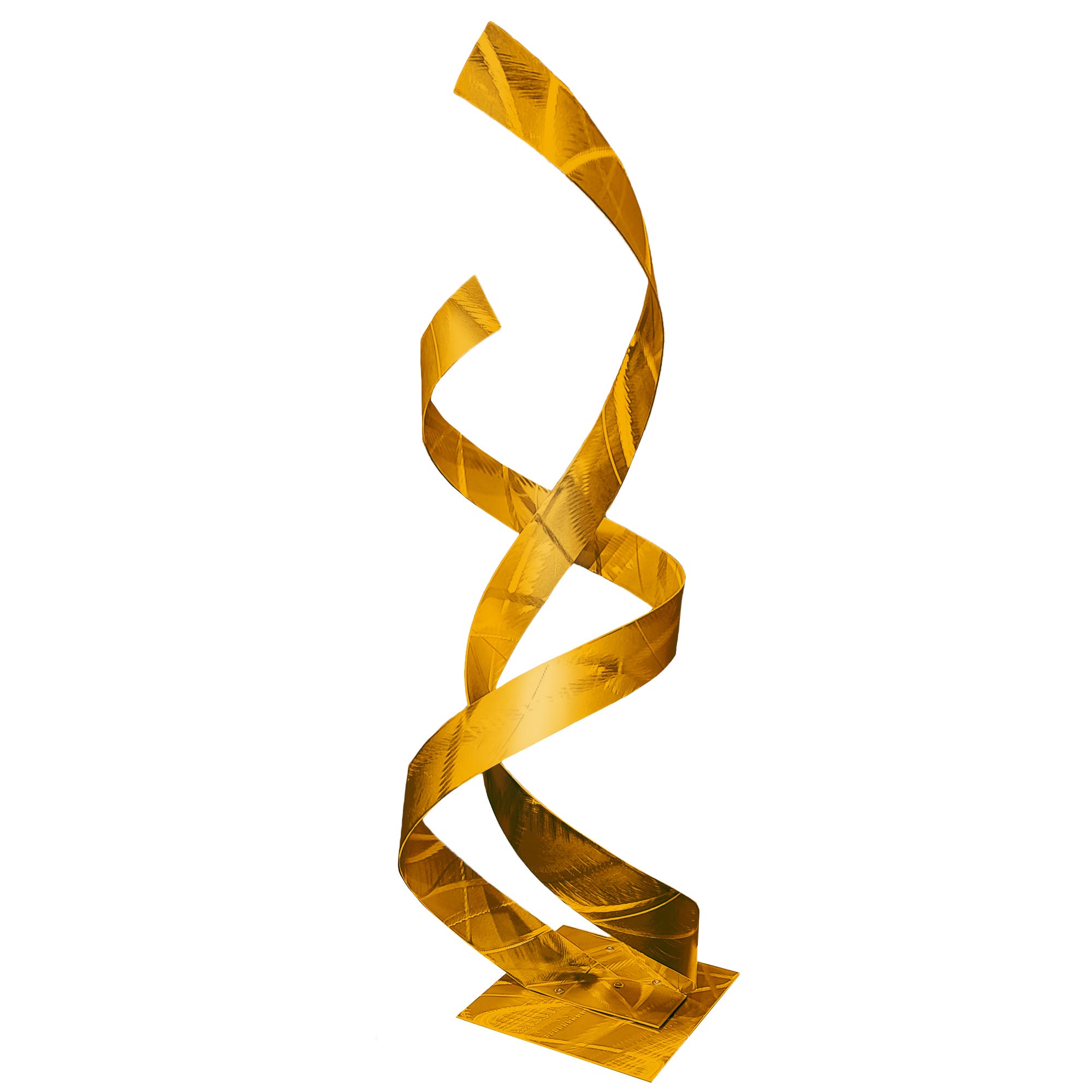 Two Lovers in Gold by Carlos Jacobs - Metal Sculpture, Modern Decor (10x33in.) - Image 2