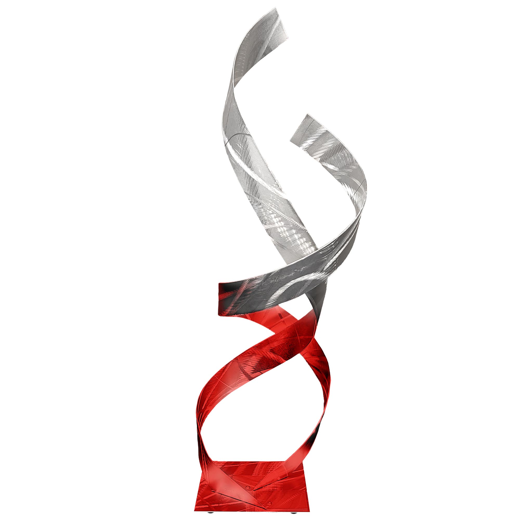 Carlos Jacobs 'Two Lovers Red Fade' 10in x 33in Contemporary Style Metal Sculpture
