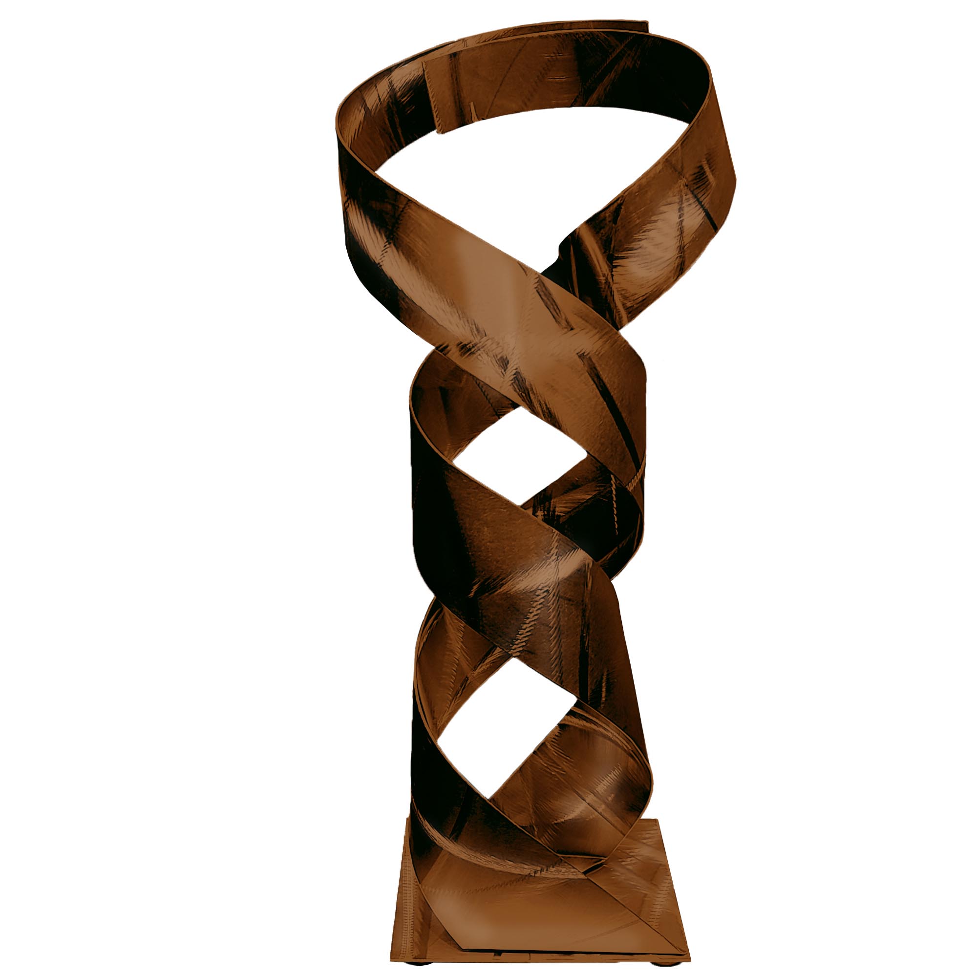 Carlos Jacobs 'Continuum in Brown' 10in x 25in Contemporary Style Metal Sculpture