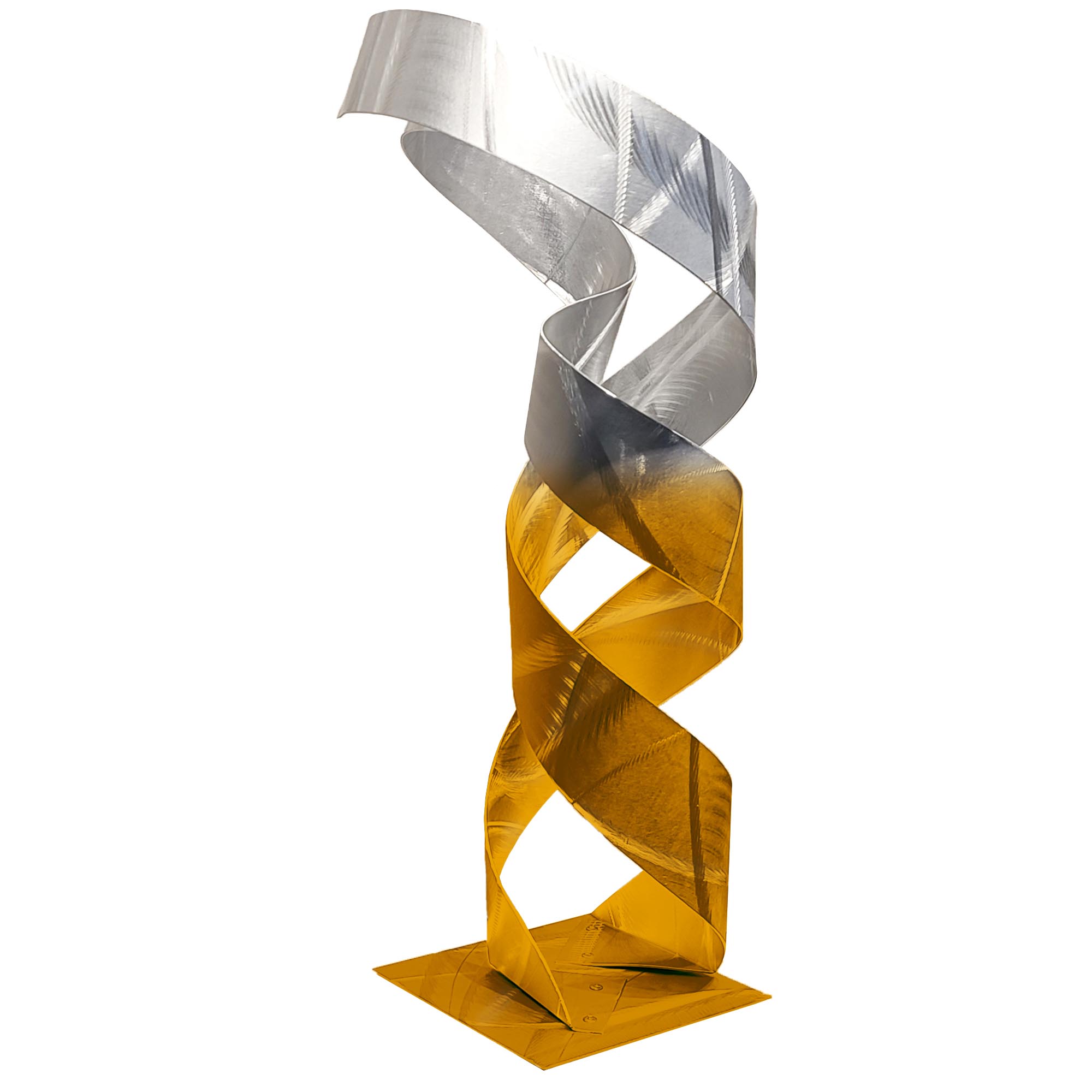 Continuum Gold Fade by Carlos Jacobs - Metal Sculpture, Modern Decor (10x25in.) - Image 2