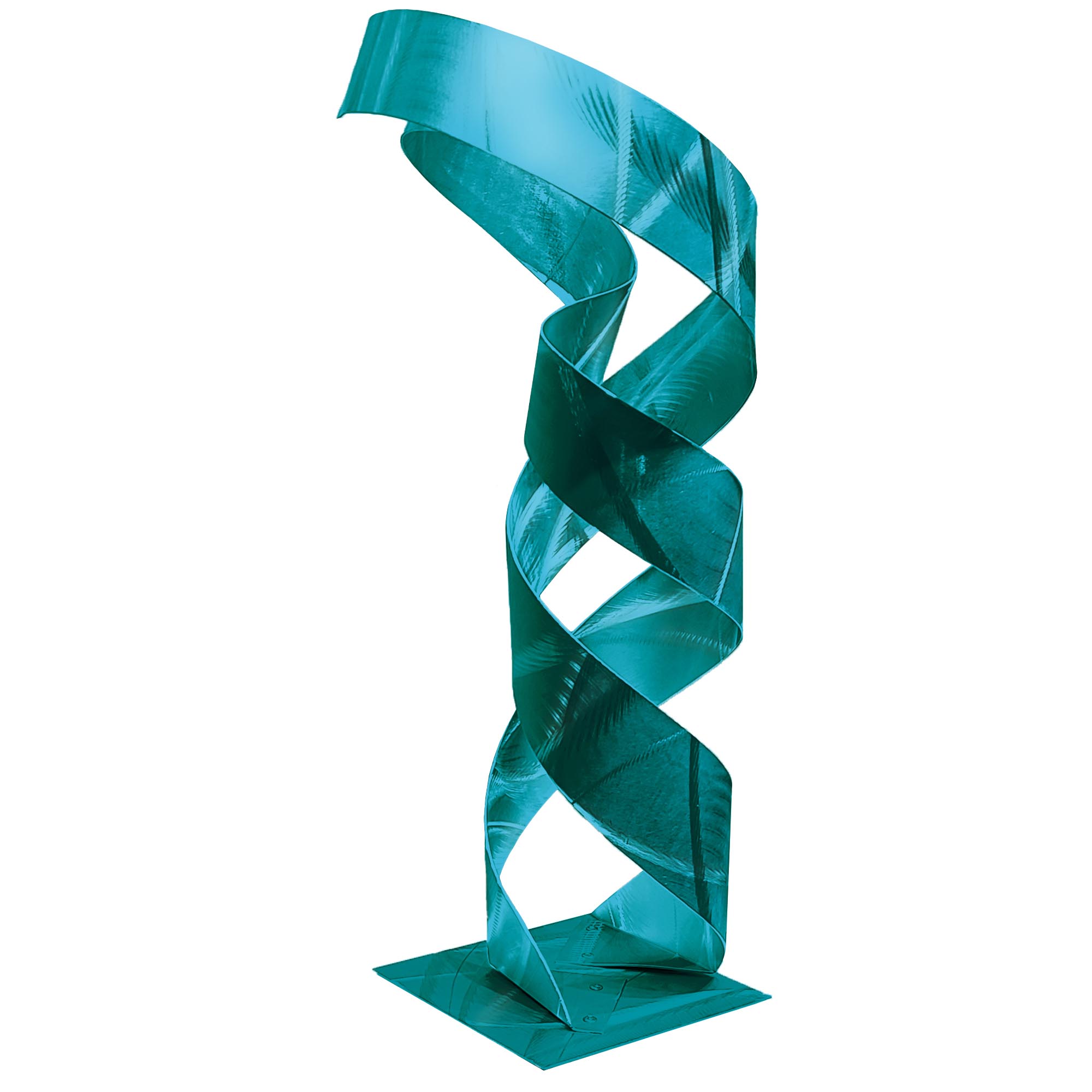 Continuum in Teal by Carlos Jacobs - Metal Sculpture, Modern Decor (10x25in.) - Image 2