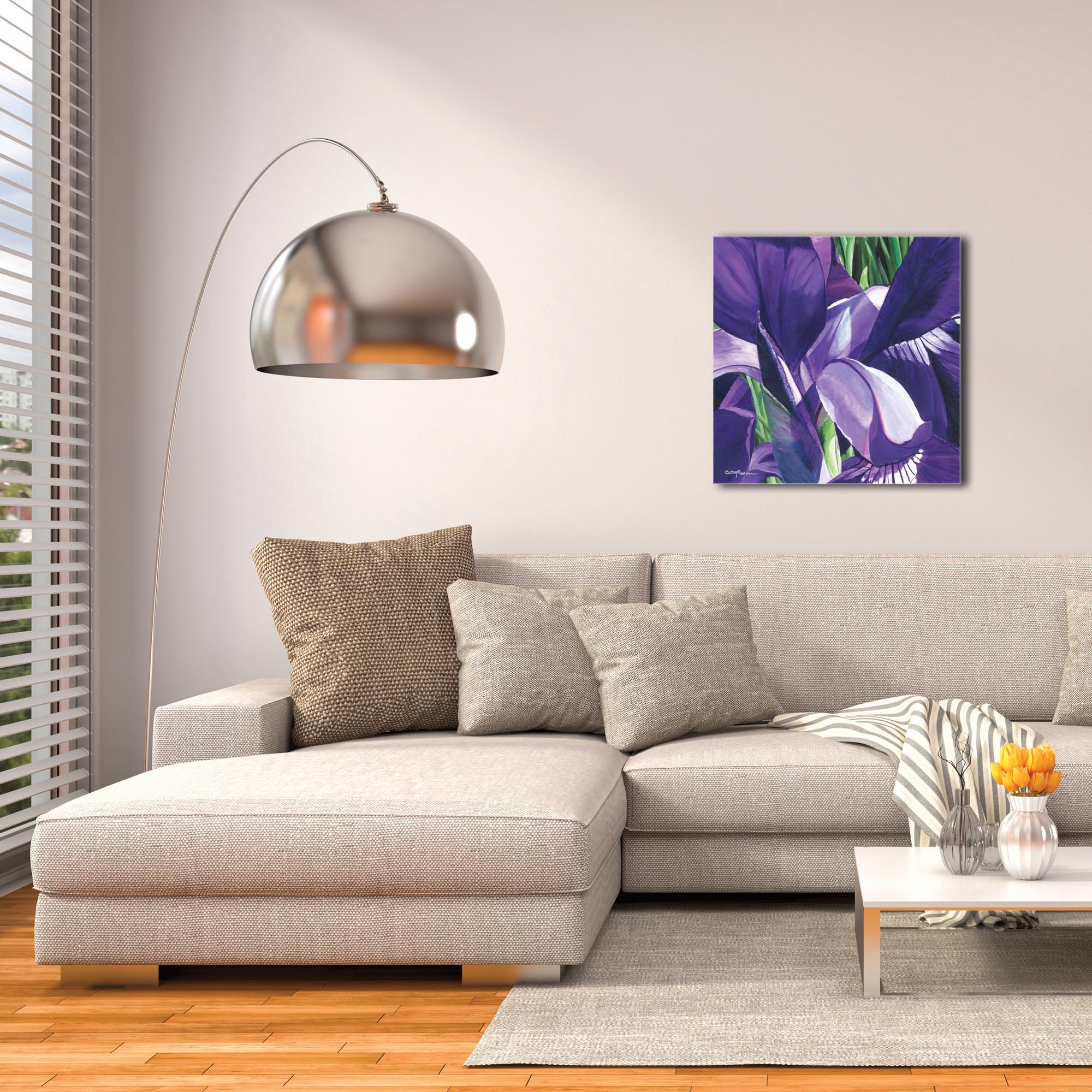 Traditional Wall Art 'Heart of a Purple Iris' - Floral Decor on Metal or Plexiglass - Image 3