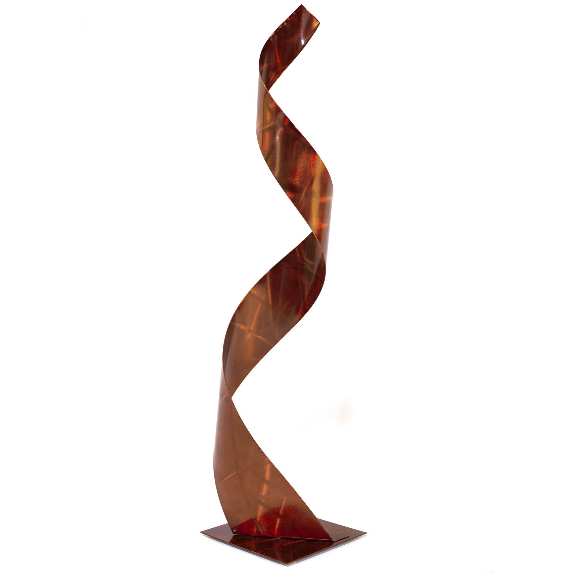 Helena Martin 'Lady in Brown Sculpture' 8in x 36in Abstract Figurative Art on Ground and Painted Metal