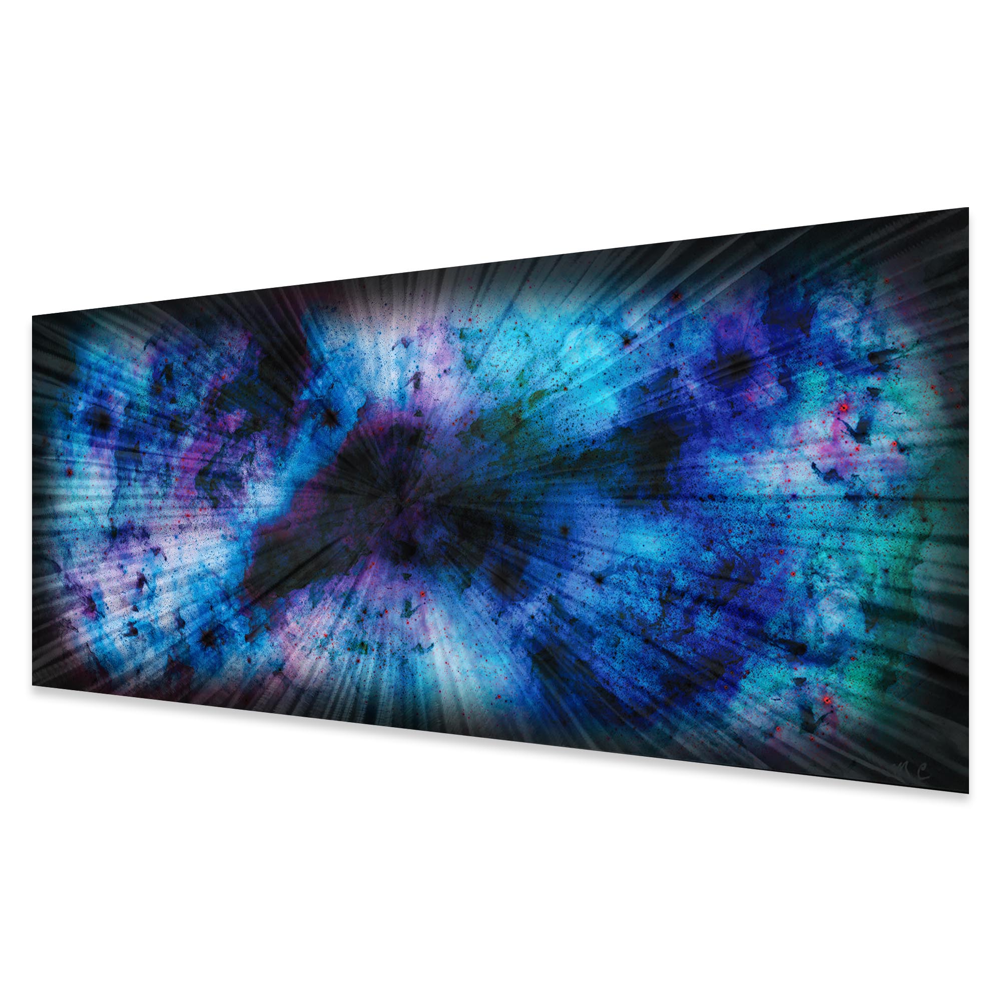 Blue Nebula by Helena Martin - Original Abstract Art on Ground and Colored Metal - Image 2