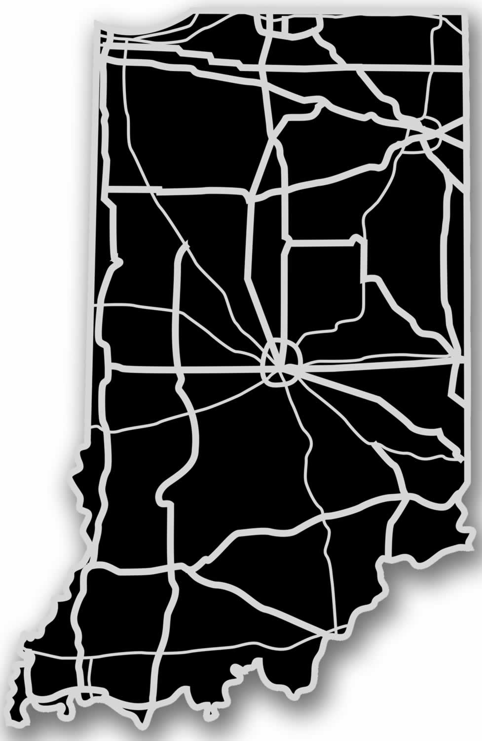 Indiana - Acrylic Cutout State Map - Black/Grey USA States Acrylic Art