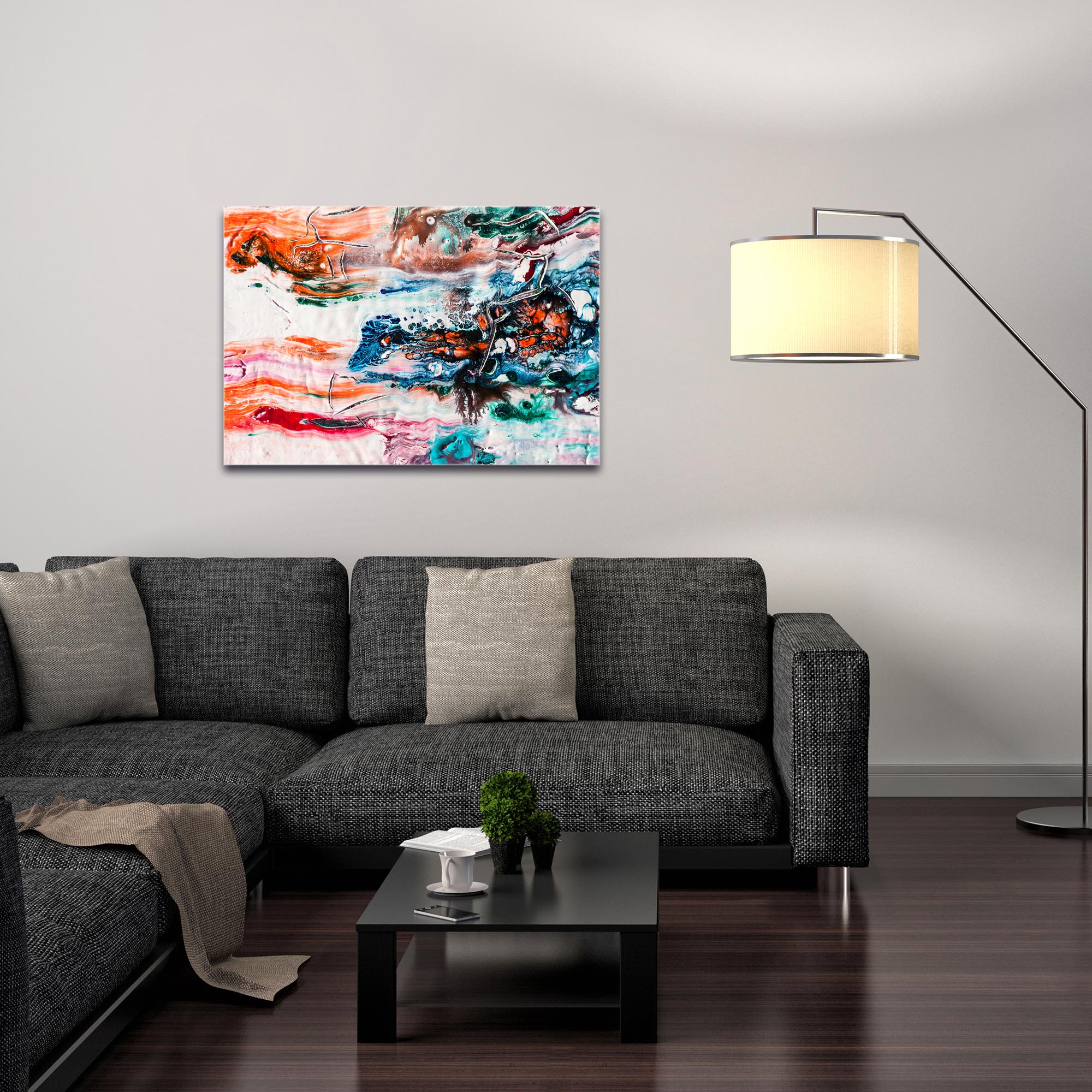 Abstract Wall Art 'Sunset on Her Breath 1' - Colorful Urban Decor on Metal or Plexiglass - Image 3