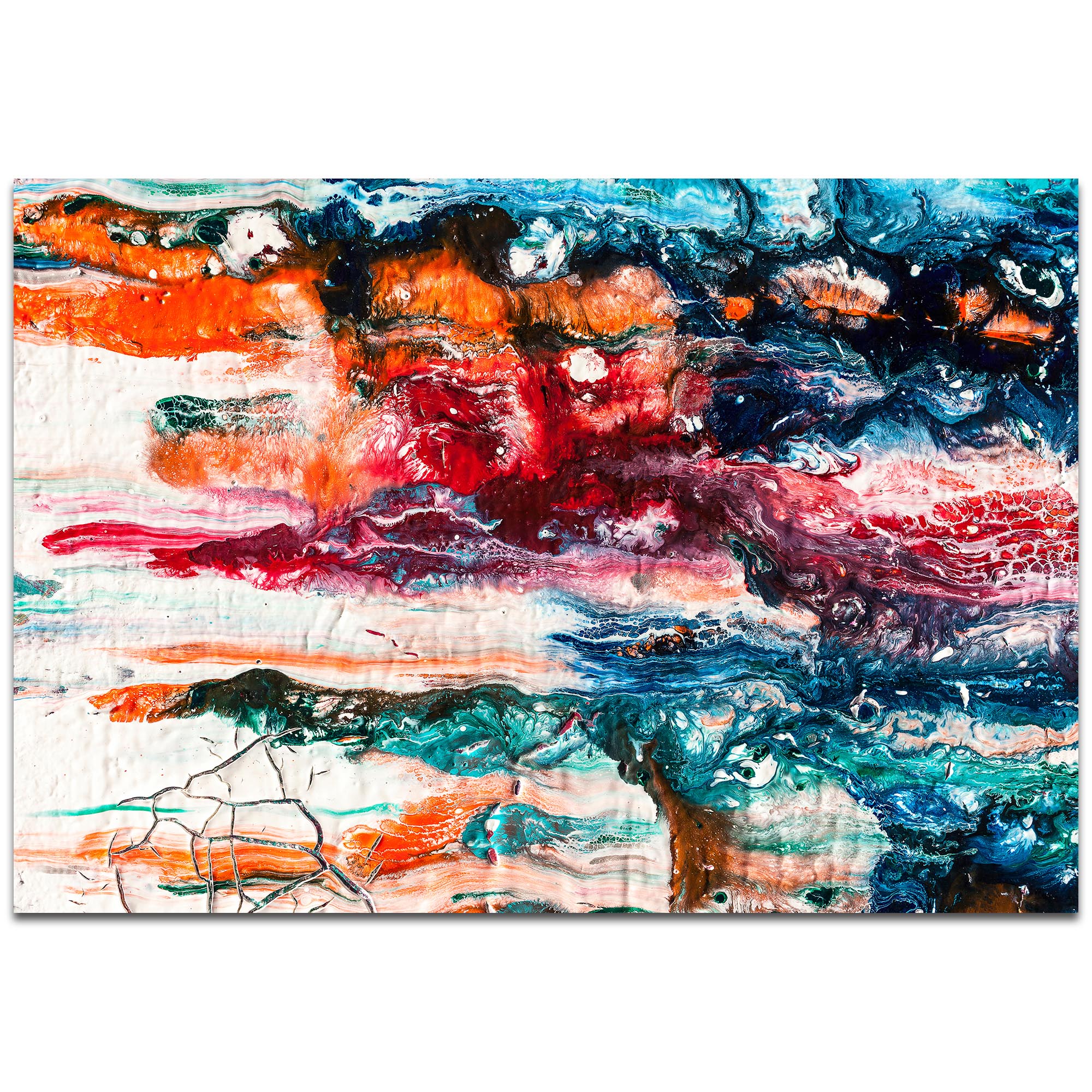Abstract Wall Art 'Sunset On Her Breath 3' - Colorful Urban Decor on Metal or Plexiglass