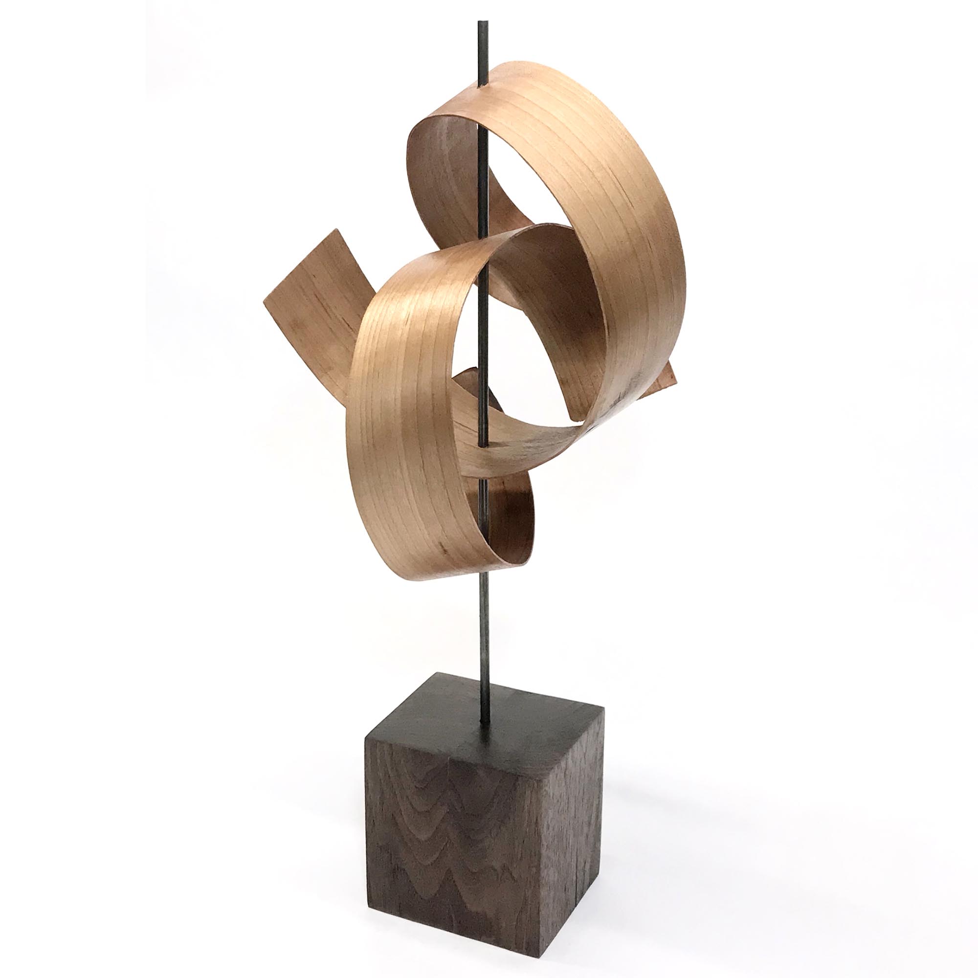 Jackson Wright 'Ripcurl M' 8in x 17in Contemporary Style Modern Wood Sculpture