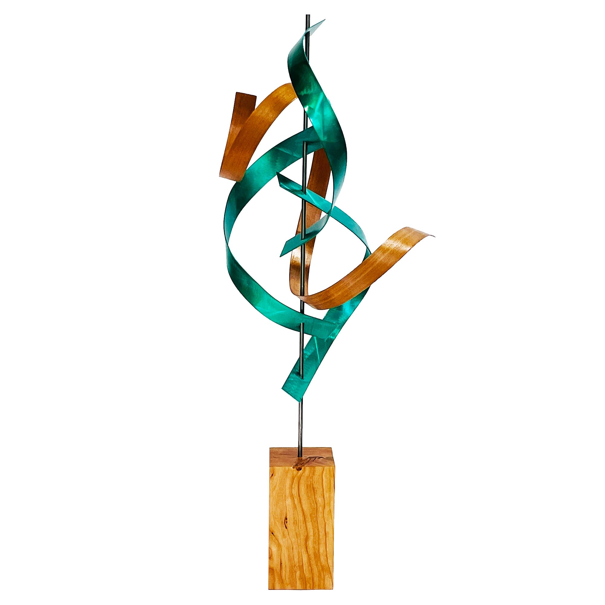 Jackson Wright 'Hopper Cherry' 10in x 29in Contemporary Style Abstract Wood Sculpture