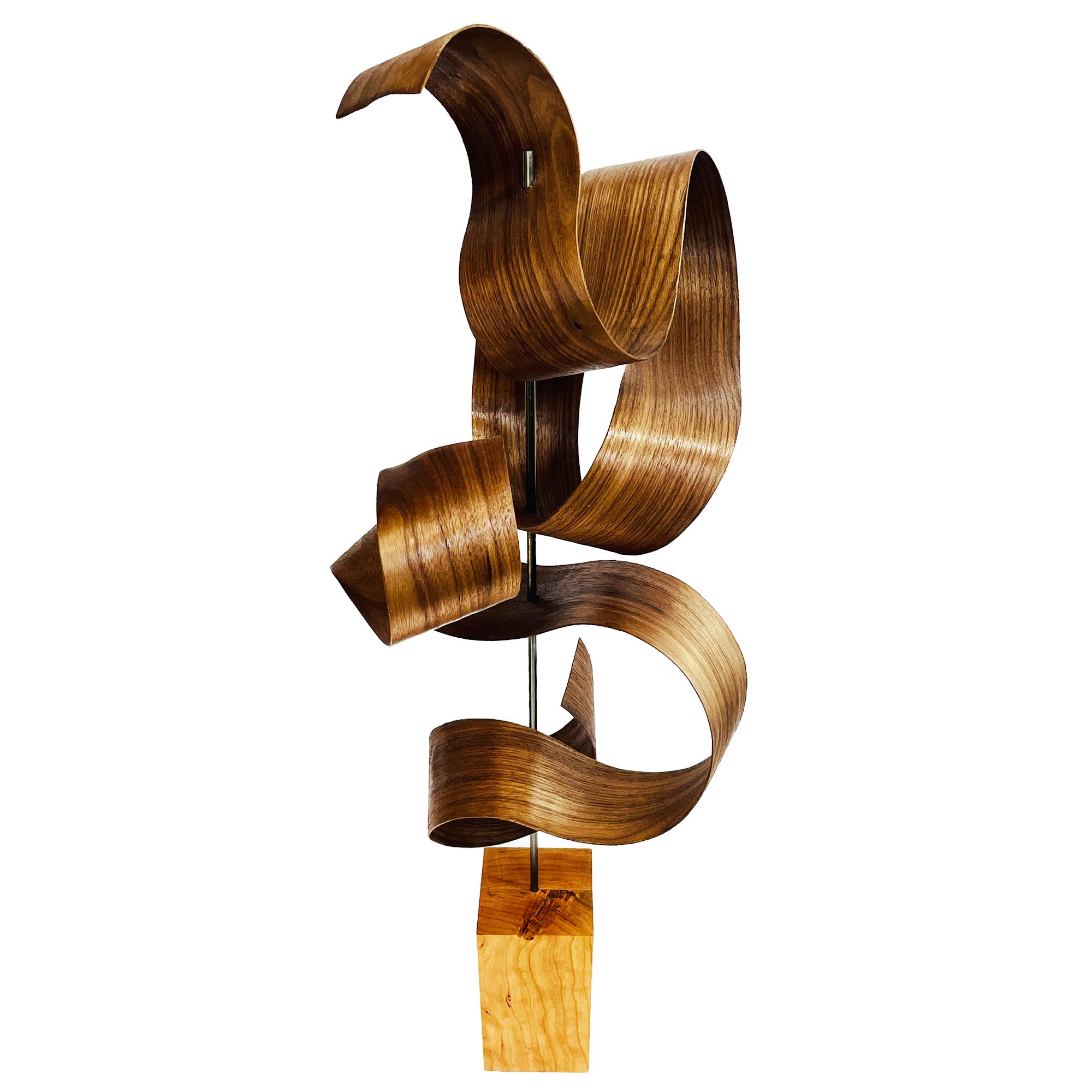 Wave Cherry by Jackson Wright - Abstract Wood Sculpture, Kinetic Sculpture - Image 3