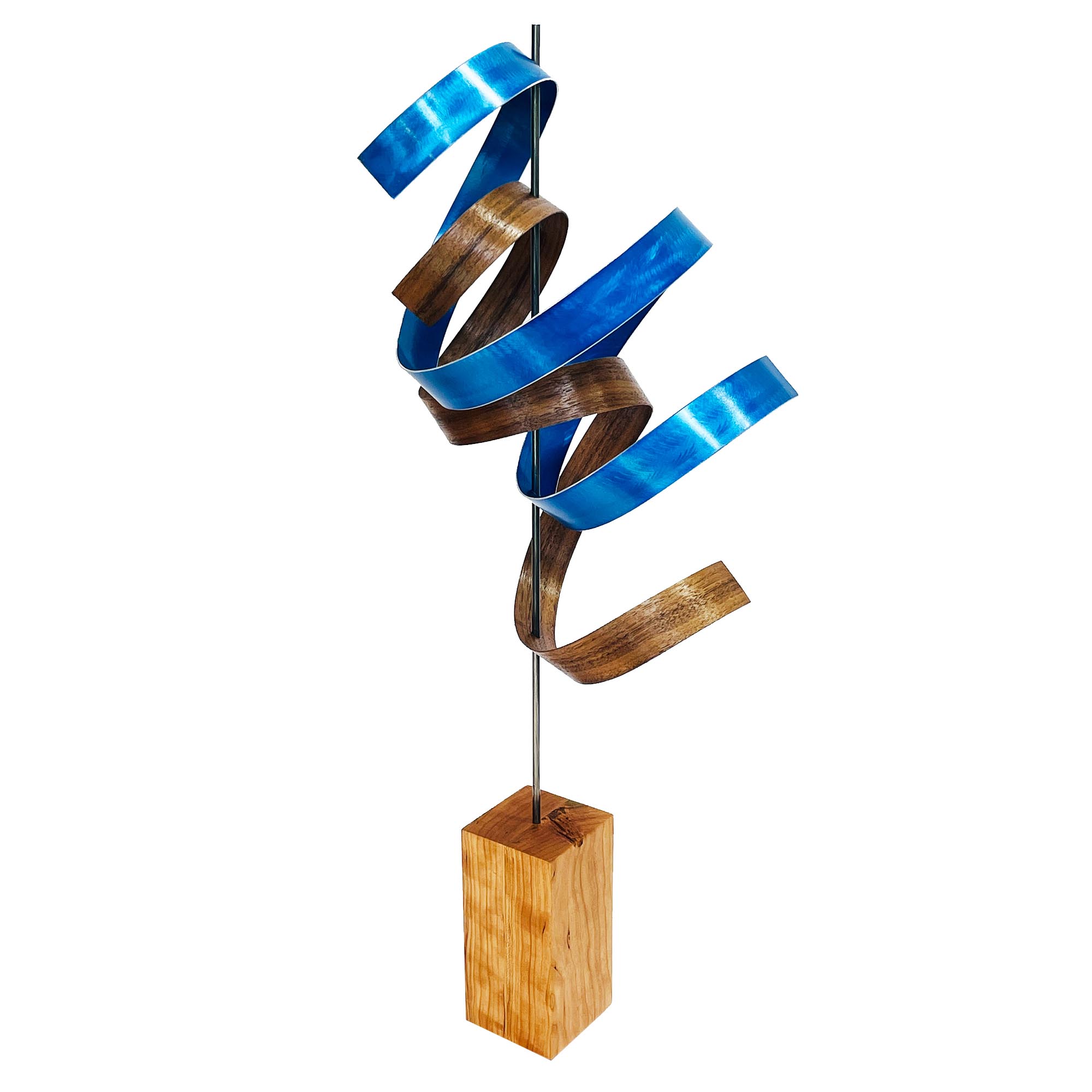 Ribbon Cherry by Jackson Wright - Abstract Wood Sculpture, Kinetic Sculpture - Image 3