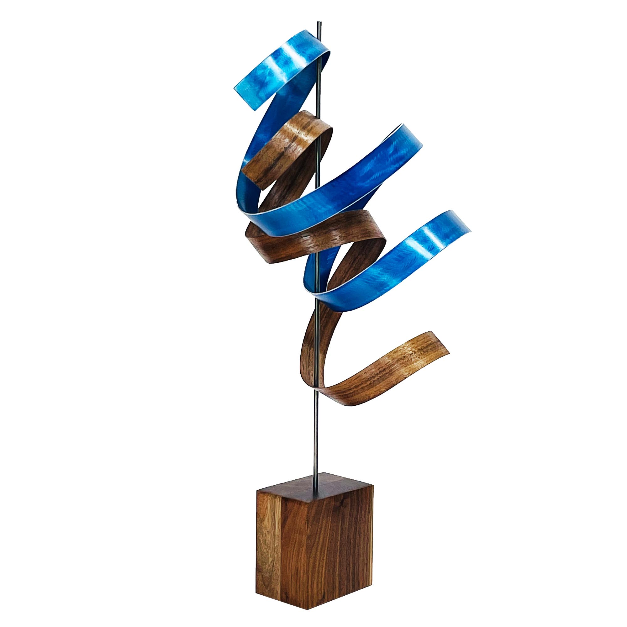 Ribbon Walnut by Jackson Wright - Abstract Wood Sculpture, Kinetic Sculpture - Image 3