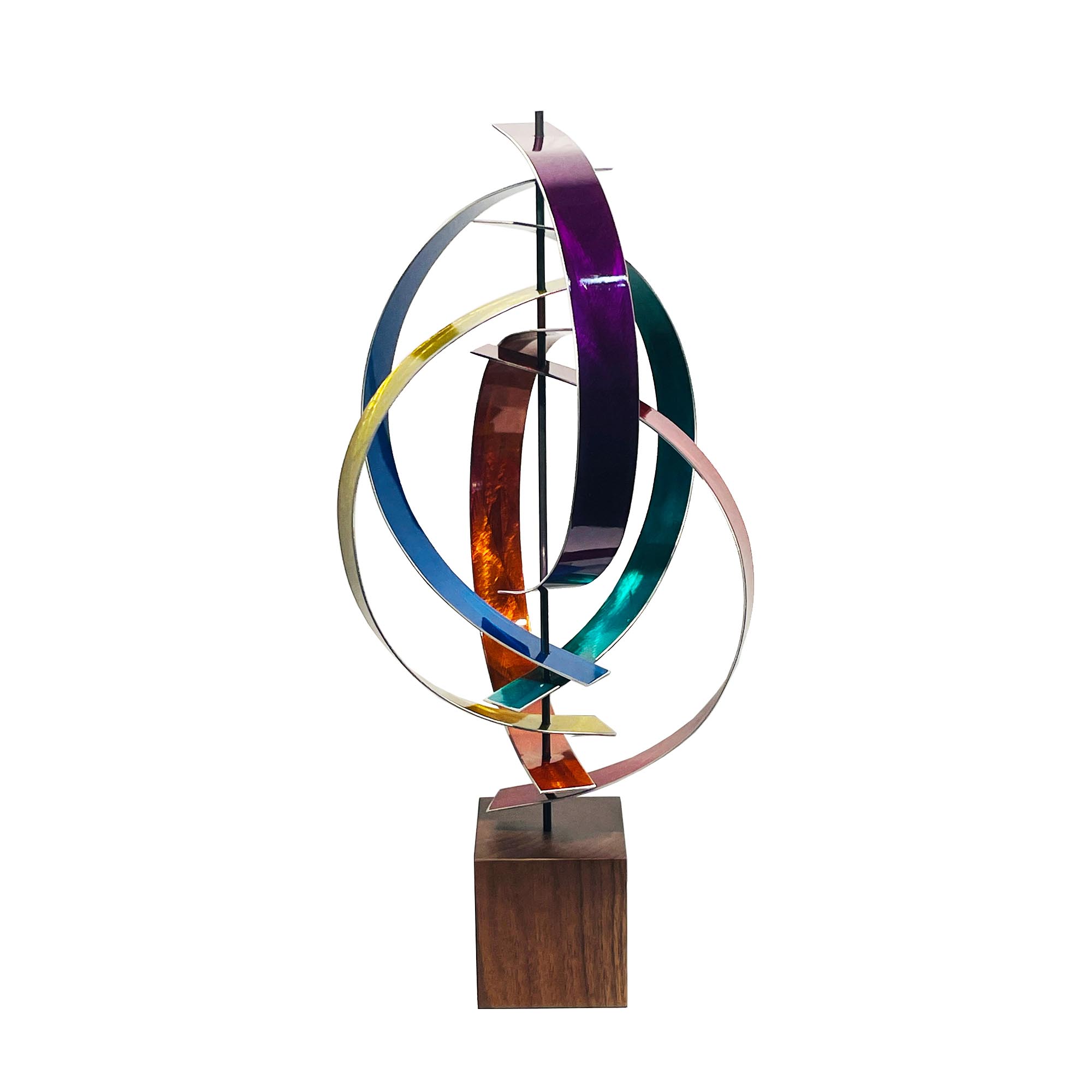 Jackson Wright 'Color Theory' 10in x 21in Contemporary Style Abstract Metal Sculpture