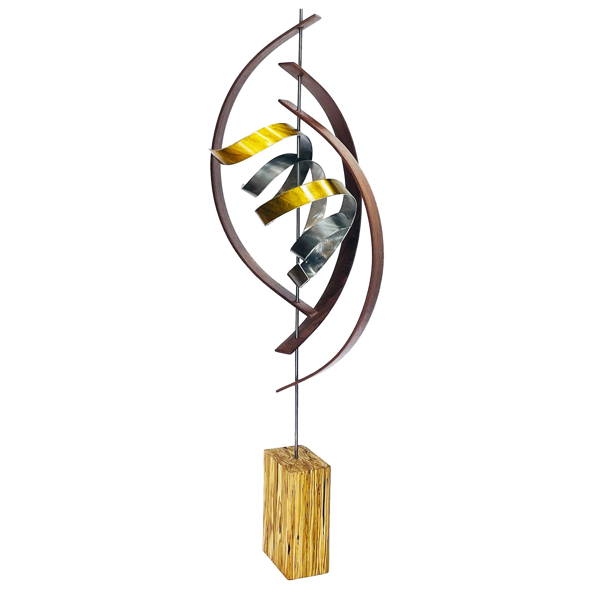 Spiral v2 by Jackson Wright - Abstract Wood Sculpture, Kinetic Sculpture - Image 2