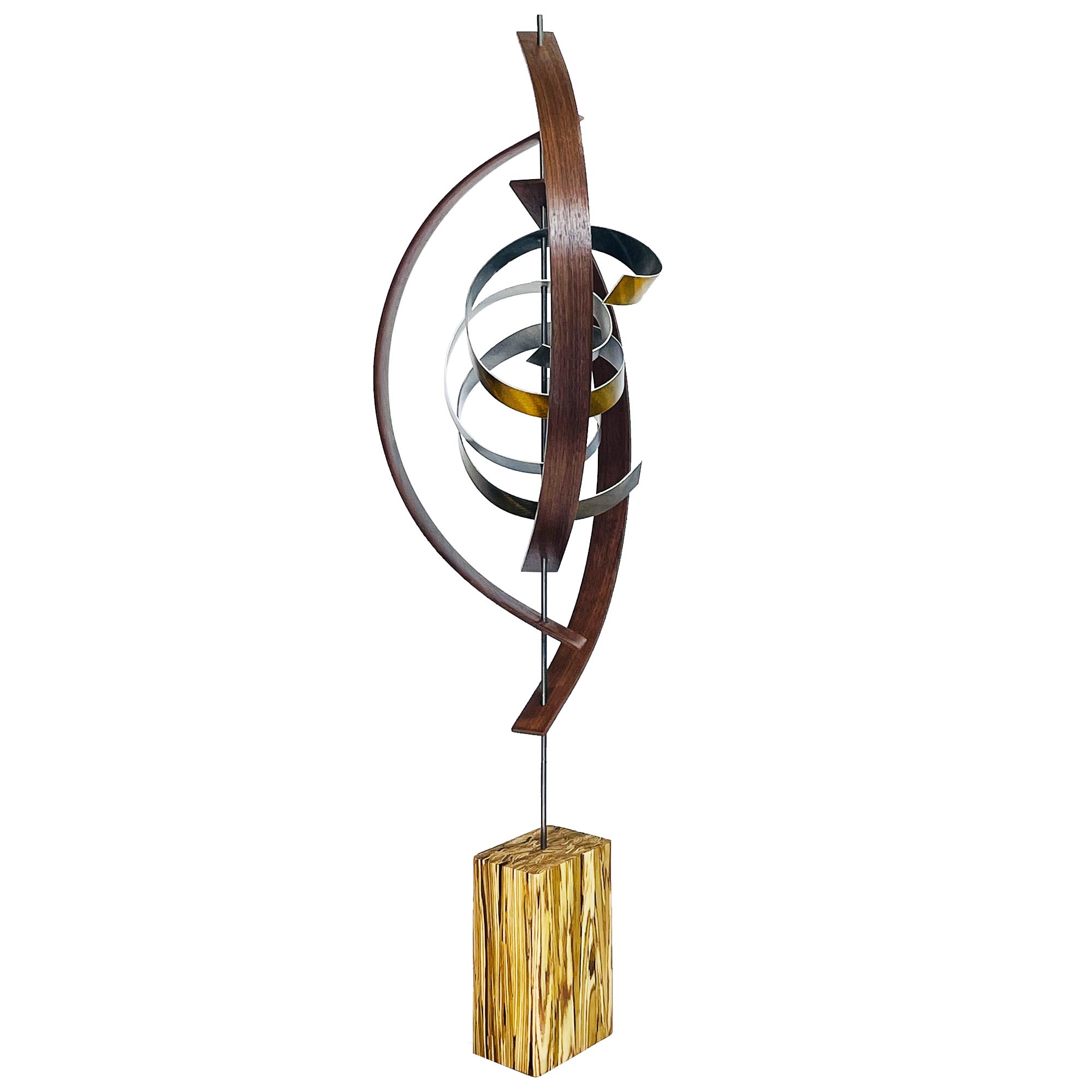 Spiral v2 by Jackson Wright - Abstract Wood Sculpture, Kinetic Sculpture - Image 3