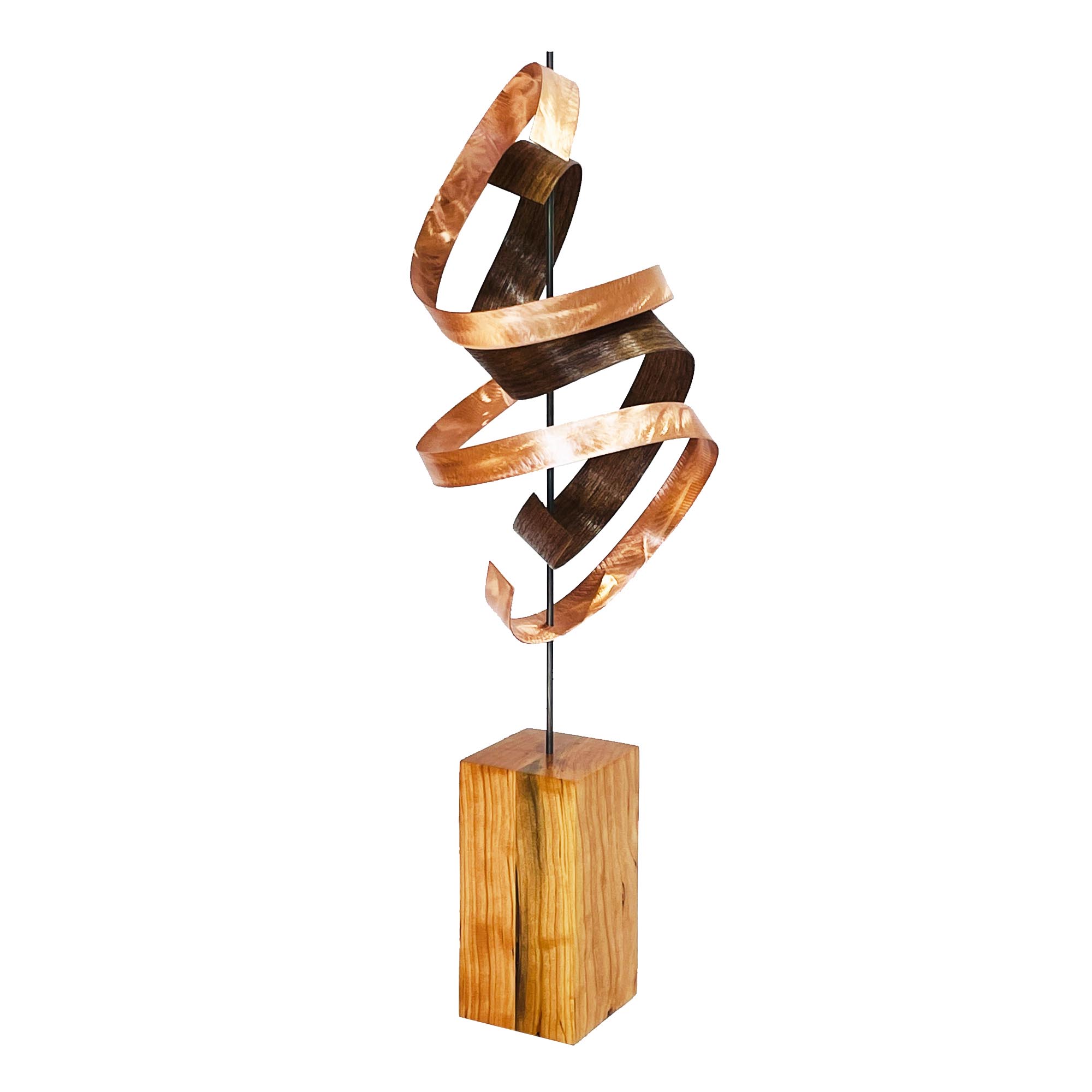 Waltz v2 Copper Cherry by Jackson Wright - Abstract Wood Sculpture, Kinetic Sculpture - Image 3