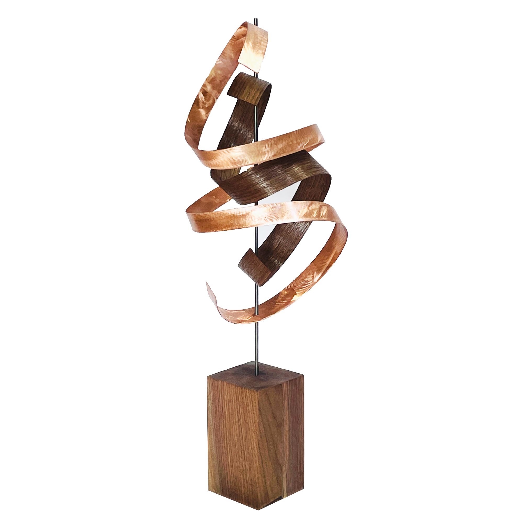 Waltz v2 Copper Walnut by Jackson Wright - Abstract Wood Sculpture, Kinetic Sculpture - Image 2