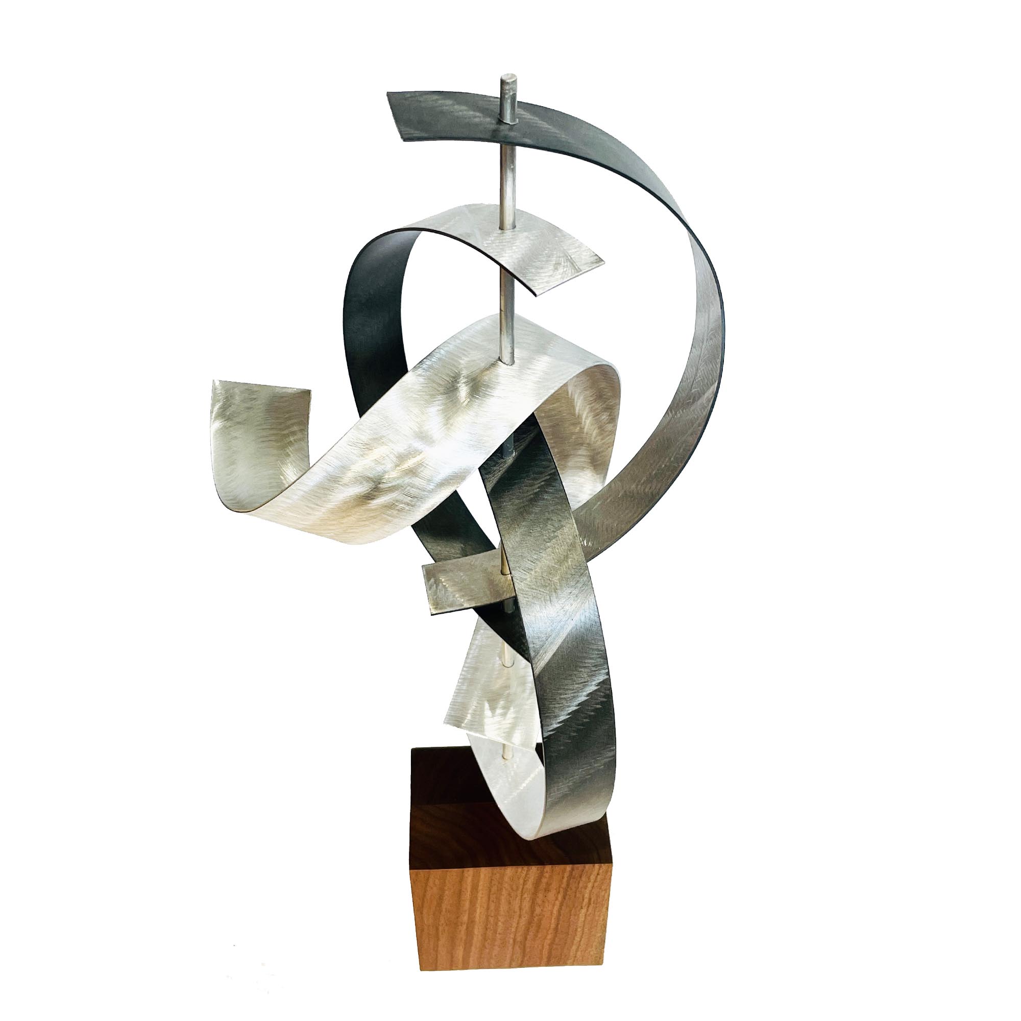 Wind v2 Walnut by Jackson Wright - Abstract Metal Sculpture, Kinetic Sculpture - Image 3
