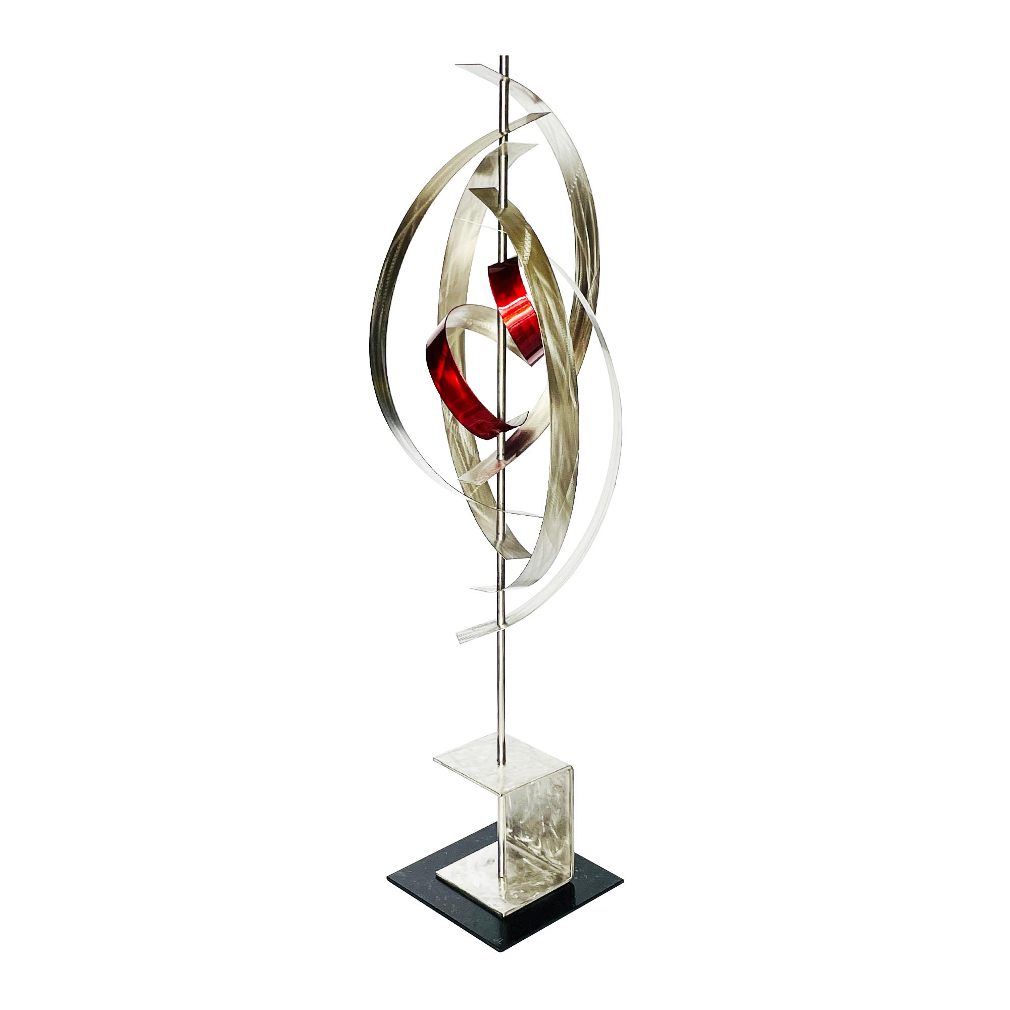 Capture Red by Jackson Wright - Abstract Metal Sculpture, Kinetic Sculpture - Image 3