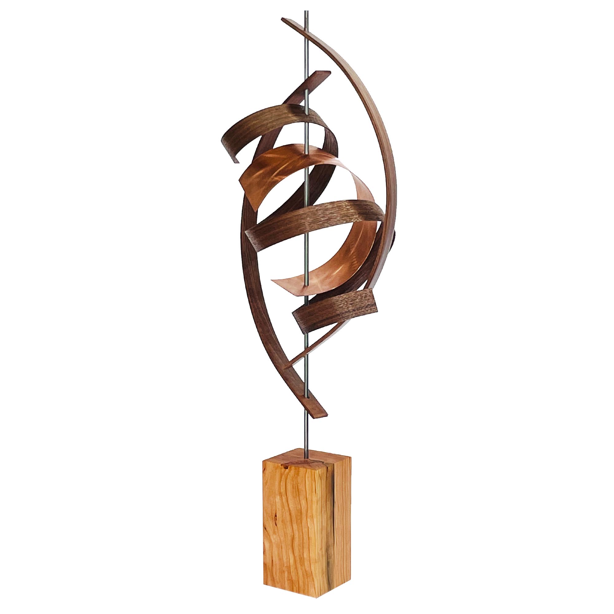 Sprung by Jackson Wright - Abstract Wood Sculpture, Kinetic Sculpture - Image 2