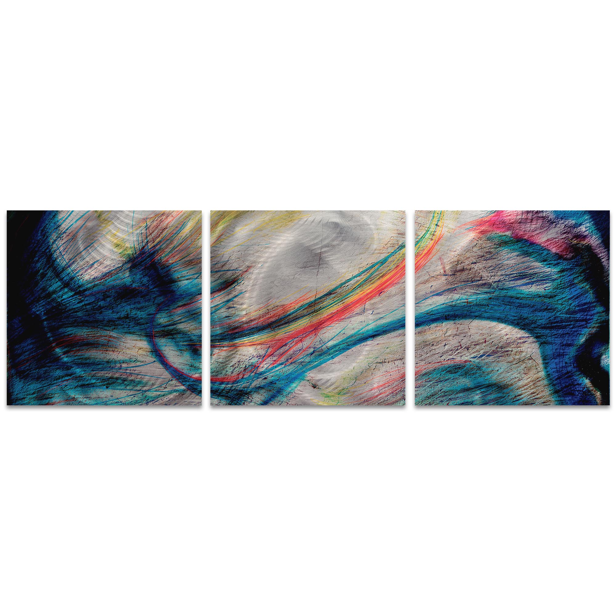 Grace and Virtue Triptych 38x12in. Metal or Acrylic Abstract Decor