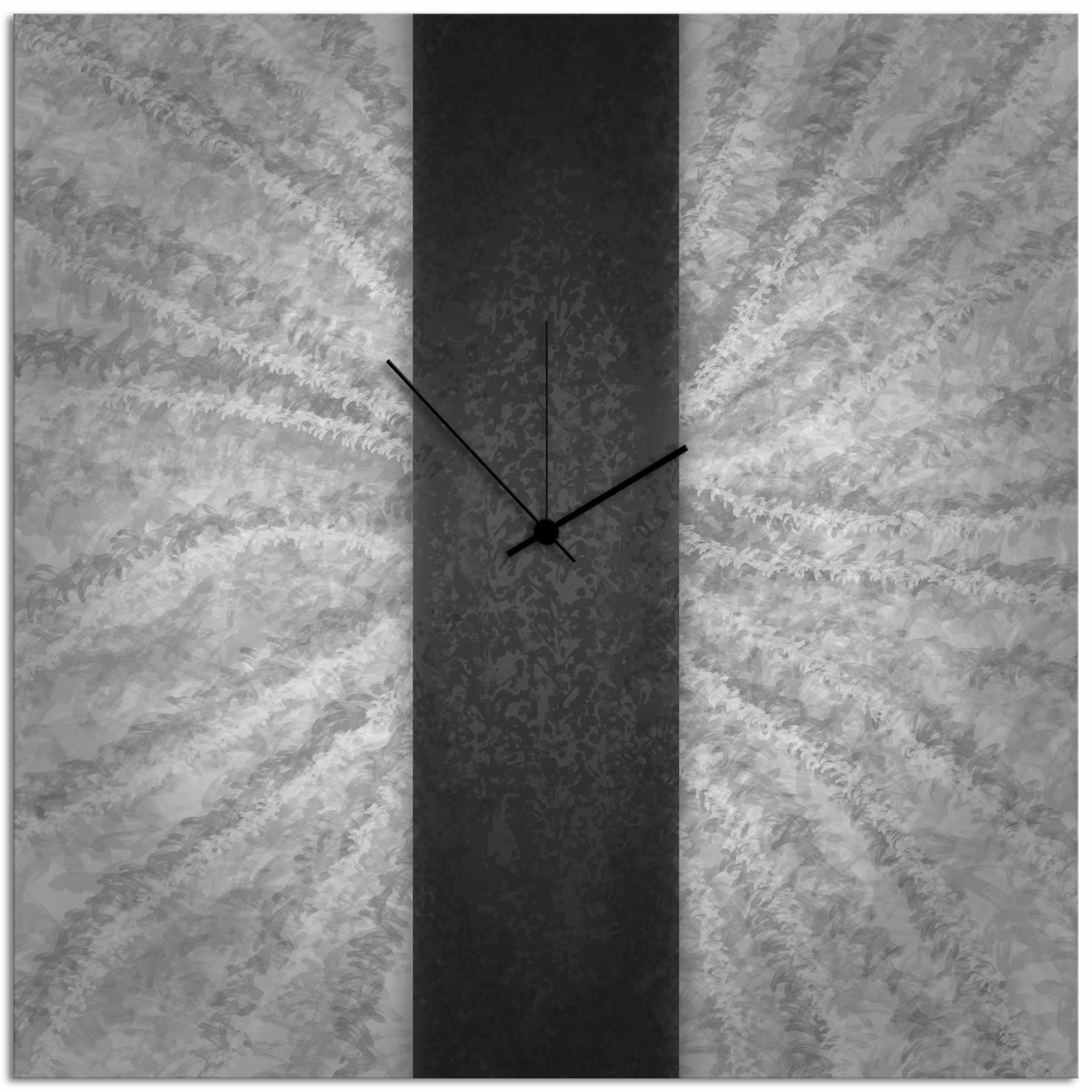 Black Stripe Clock - Modern Metal Wall Clock