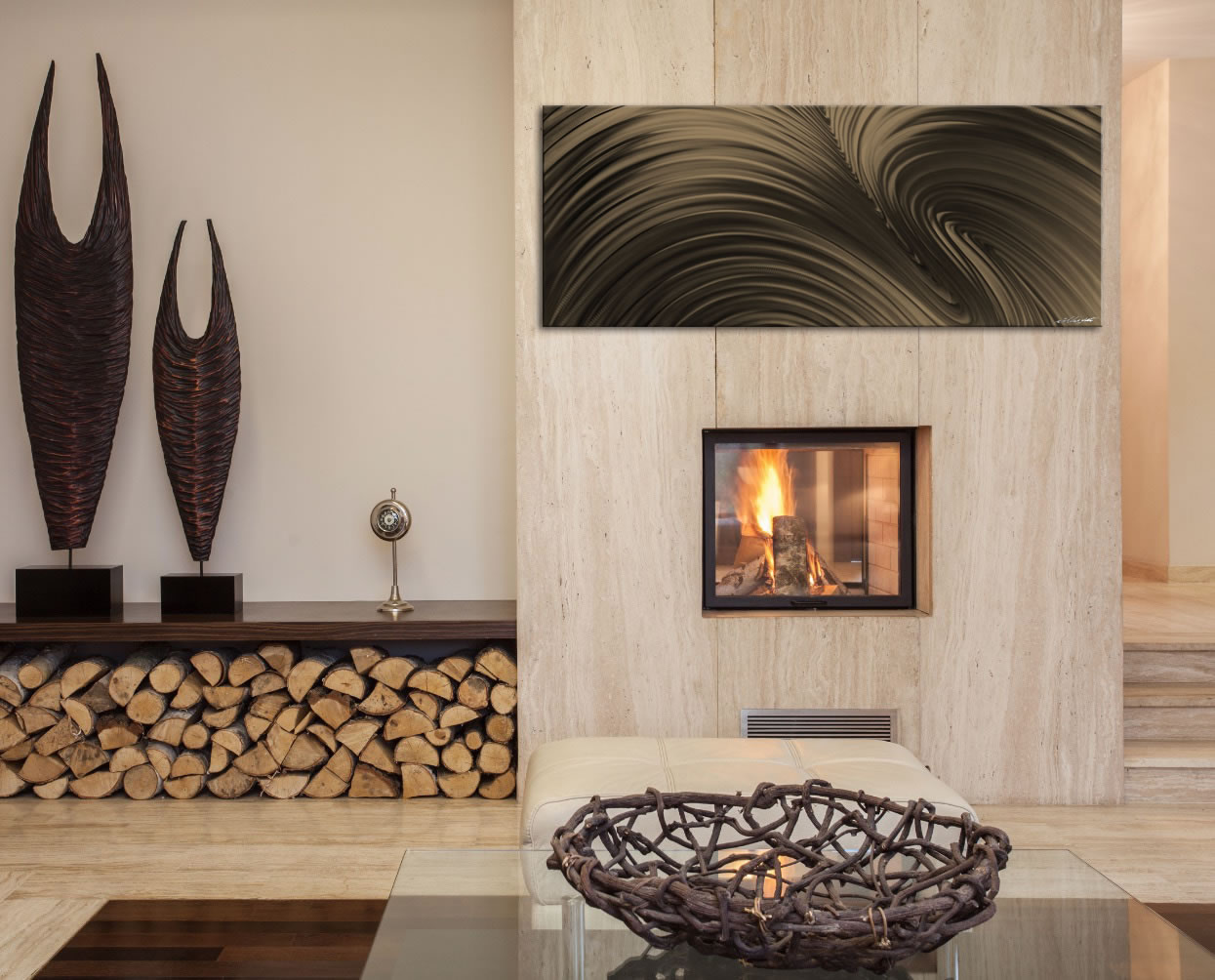 Fusion Bronze - Contemporary Metal Wall Art - Lifestyle Image