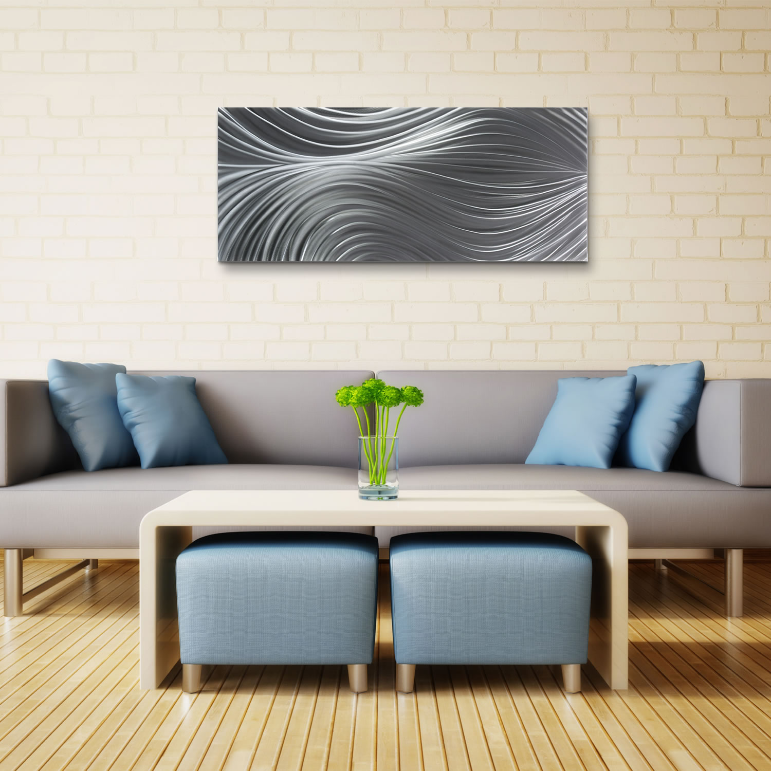 Passing Currents Composition - HD Metal Art Photo Print - Lifestyle Image