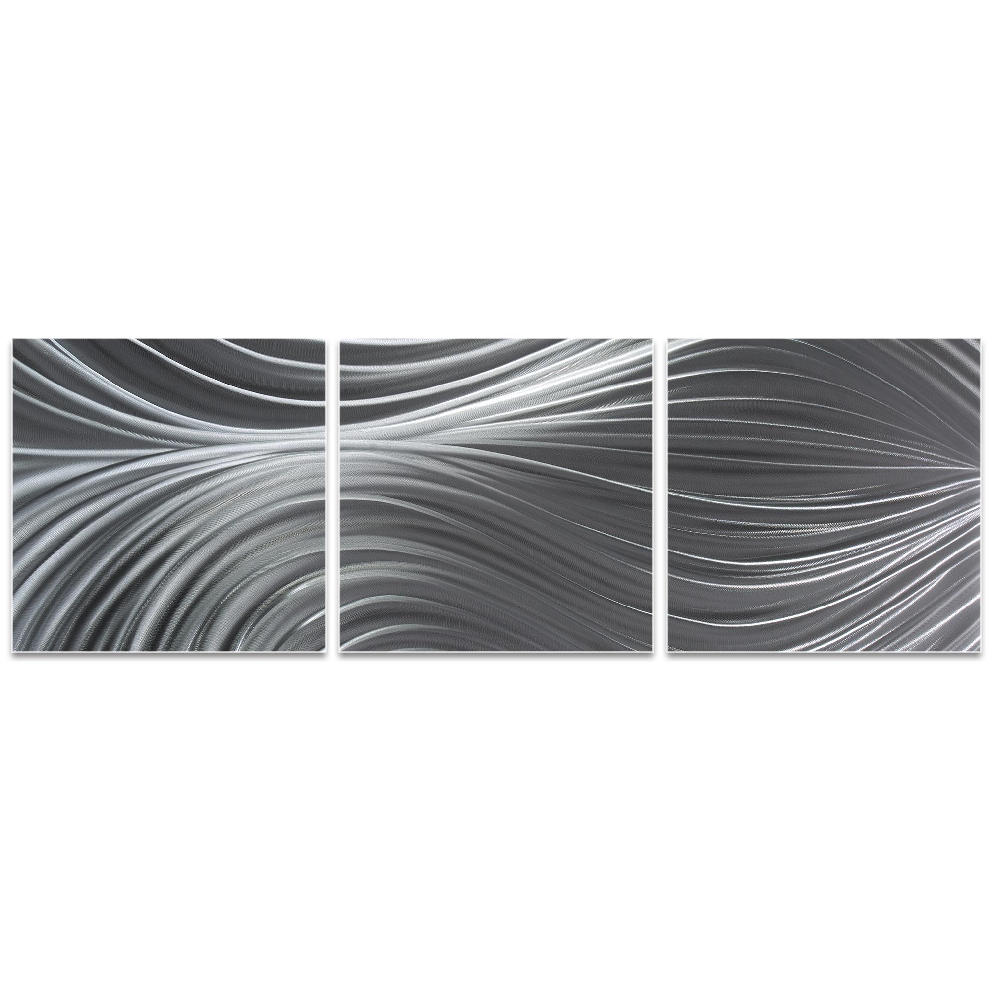 Passing Currents Triptych 38x12in. Metal or Acrylic Contemporary Decor - Image 2