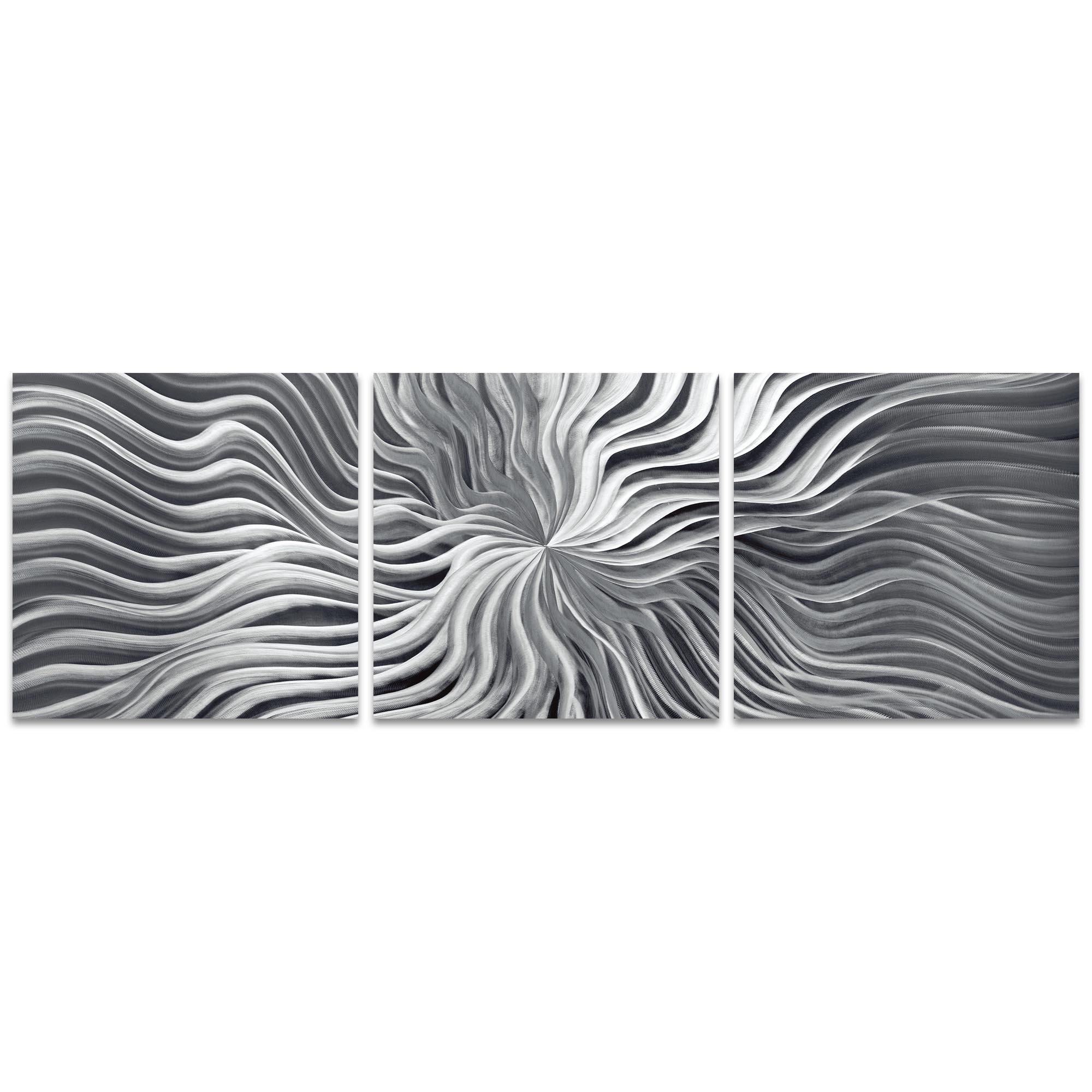 Flexure Triptych 38x12in. Metal or Acrylic Contemporary Decor