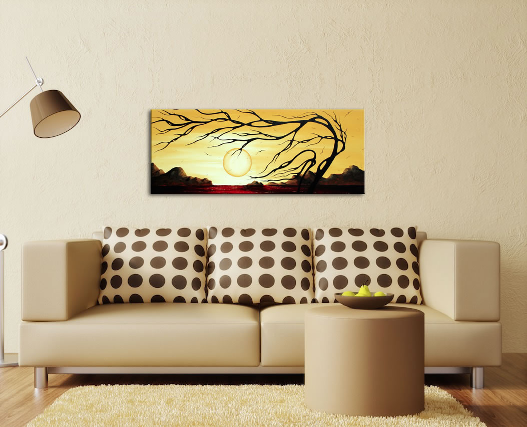 Golden Harmony - Abstract Painting Print by Megan Duncanson - Lifestyle Image