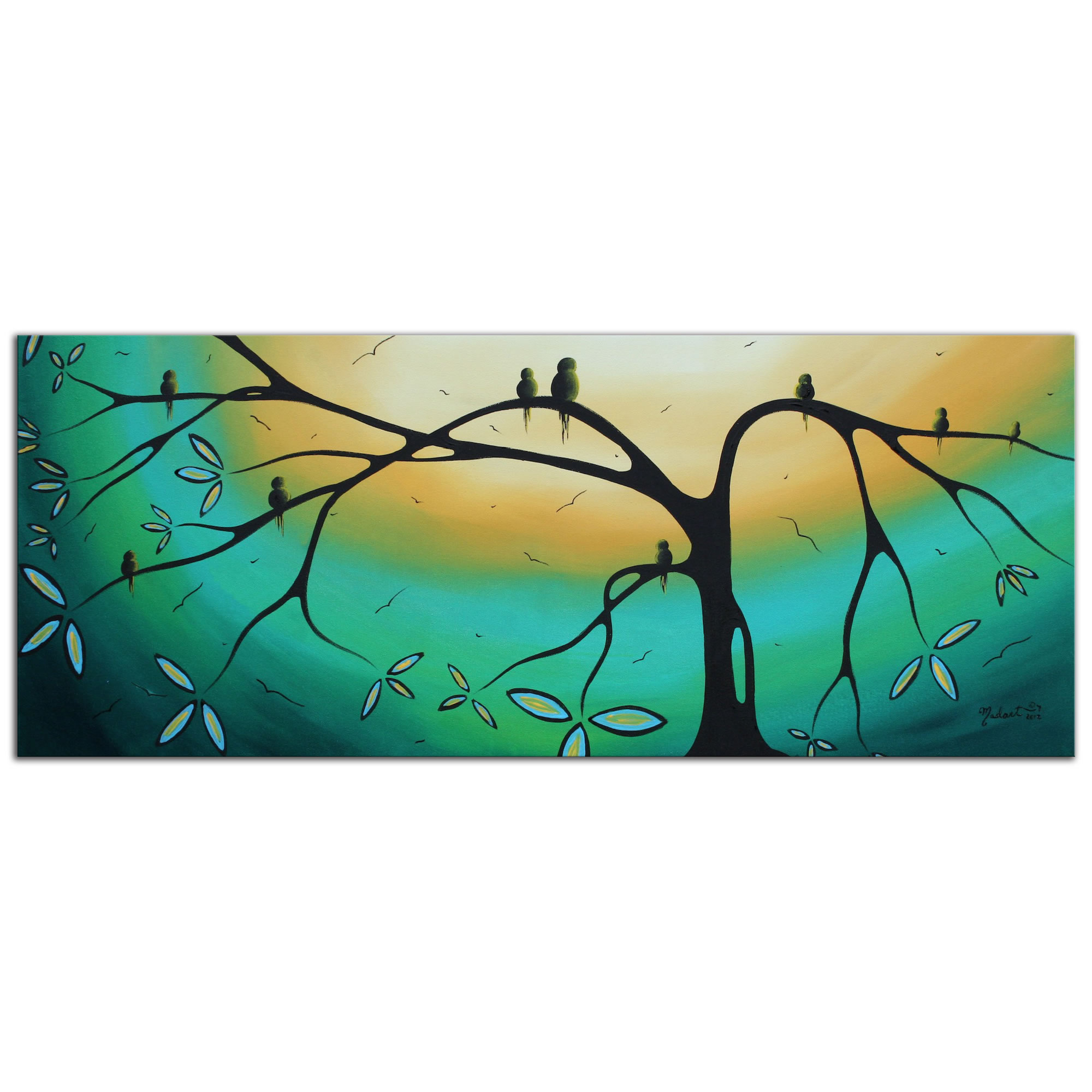 Family Perch - Abstract Painting Print by Megan Duncanson