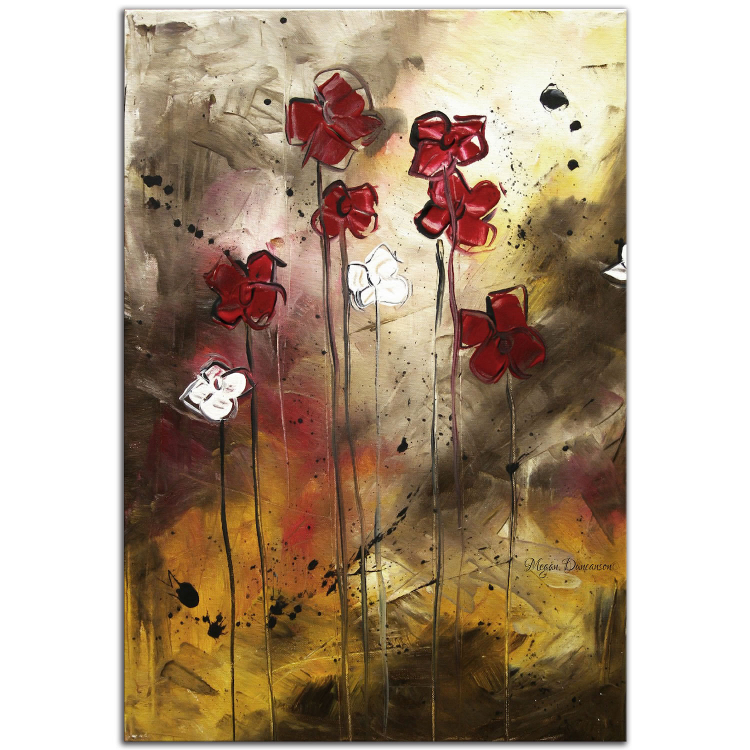Floral Arrangement - Abstract Painting Print by Megan Duncanson