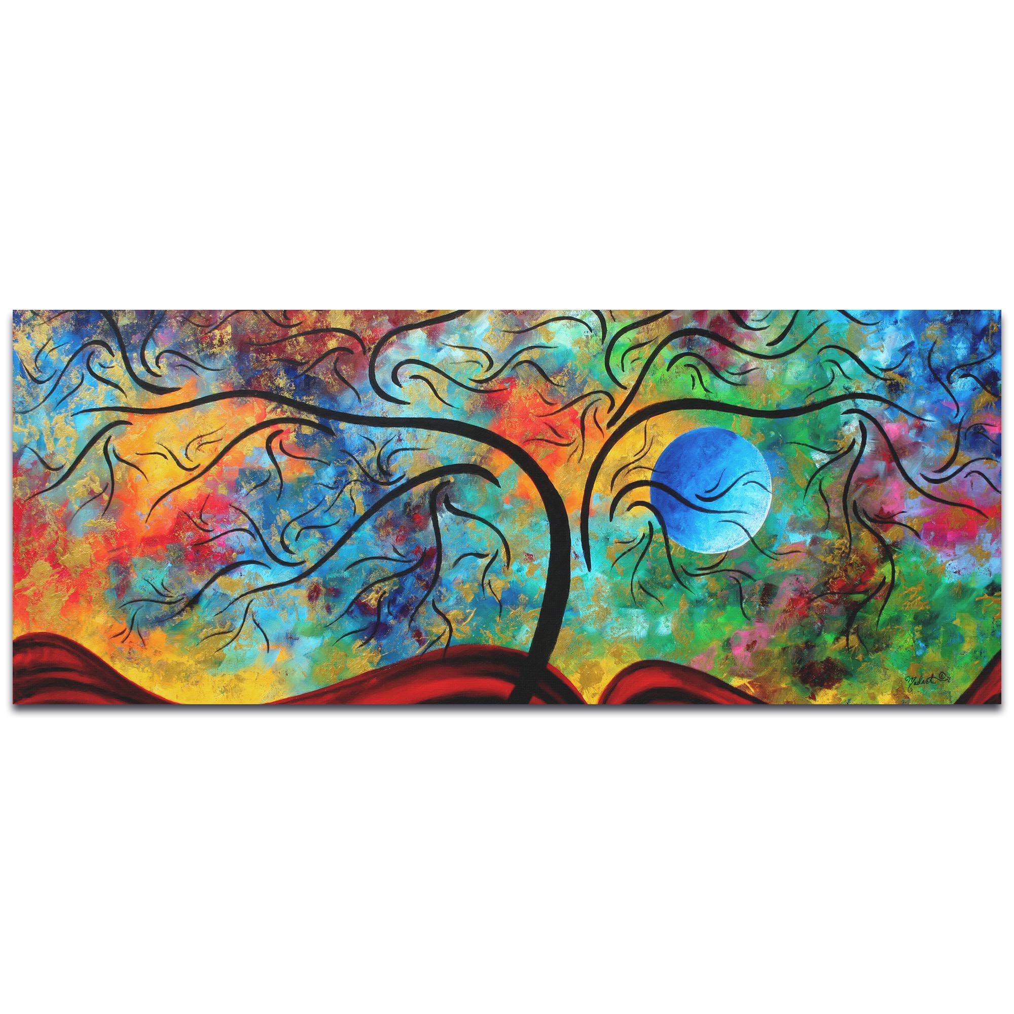 Landscape Painting 'Blue Moon Rising' - Abstract Tree Art on Metal or Acrylic