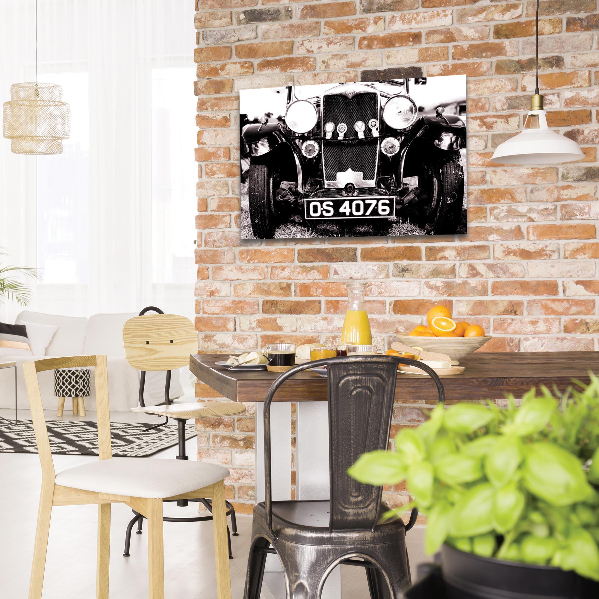 Americana Wall Art 'Vintage Grill' - Classic Cars Decor on Metal or Plexiglass - Lifestyle View