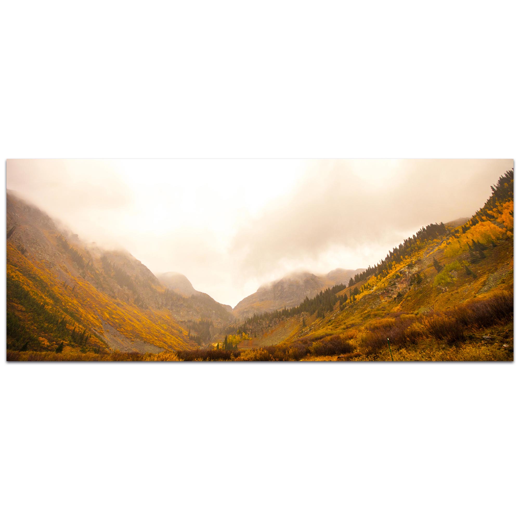 Landscape Photography 'Fog in the Canyon' - Autumn Nature Art on Metal or Plexiglass