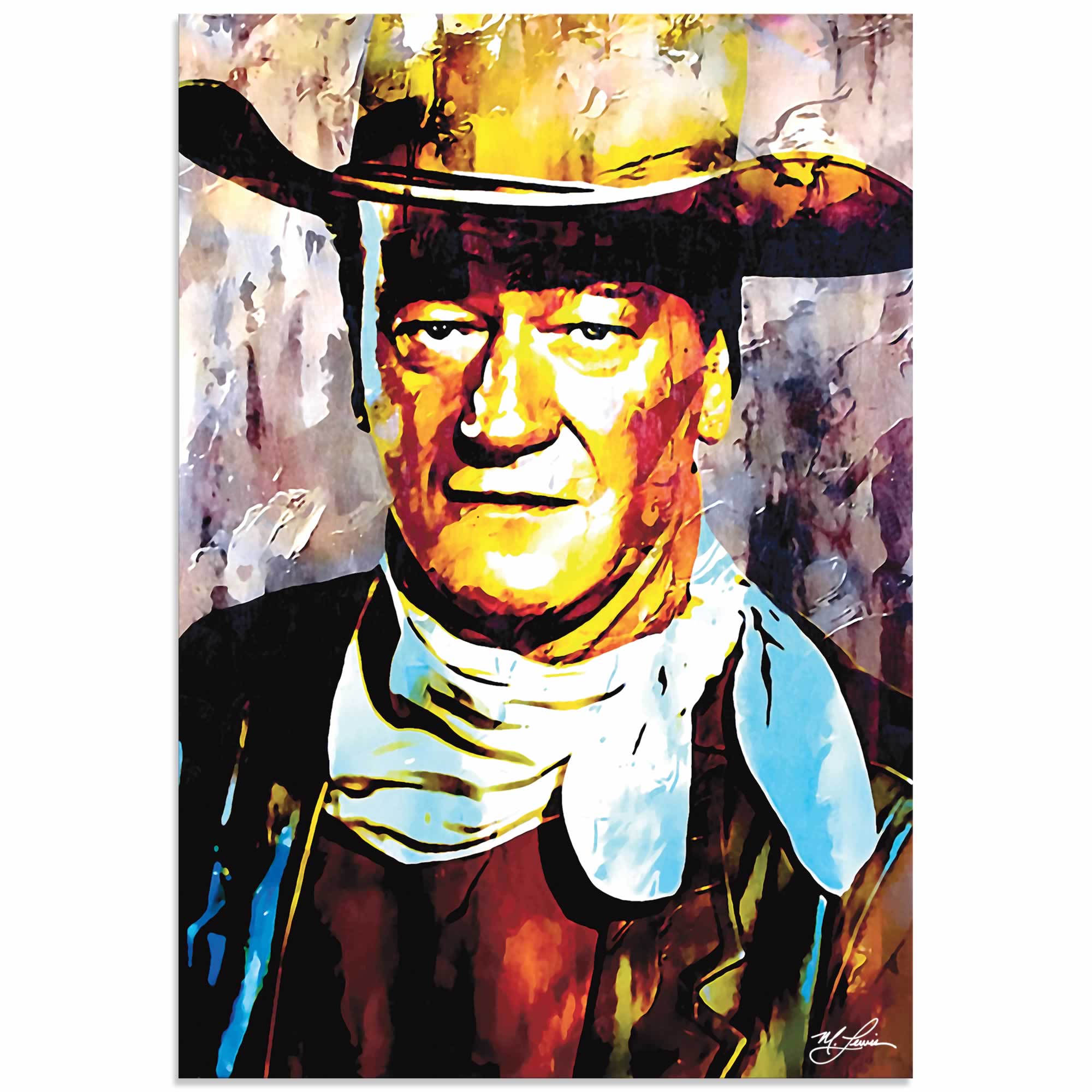 John Wayne Gallant Duke | Pop Art Painting by Mark Lewis, Signed & Numbered Limited Edition - ML0020
