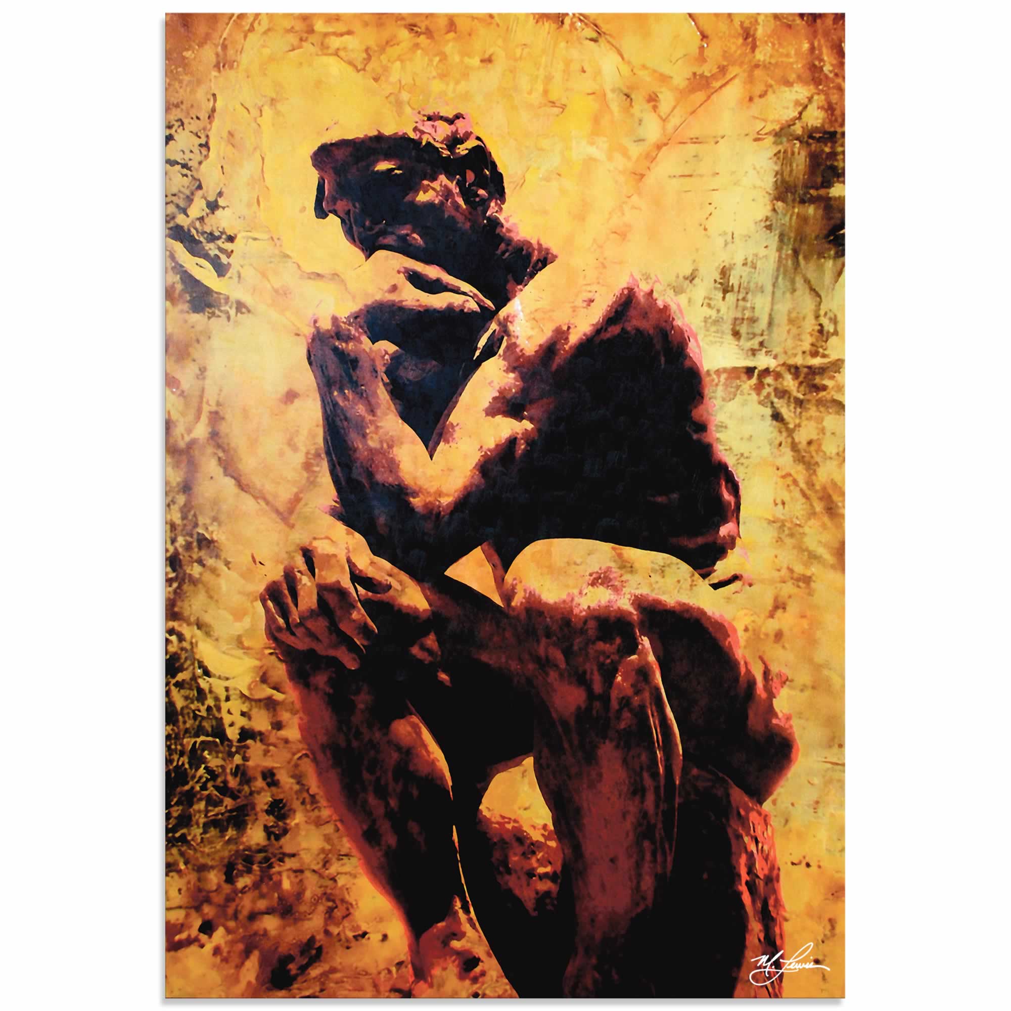 Mark Lewis 'Rodin Clarified Thought' Limited Edition Pop Art Print on Metal or Acrylic