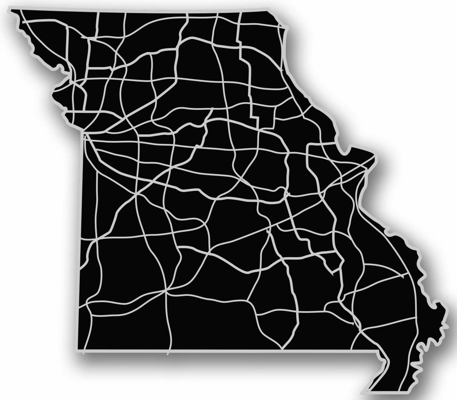 Missouri - Acrylic Cutout State Map - Black/Grey USA States Acrylic Art
