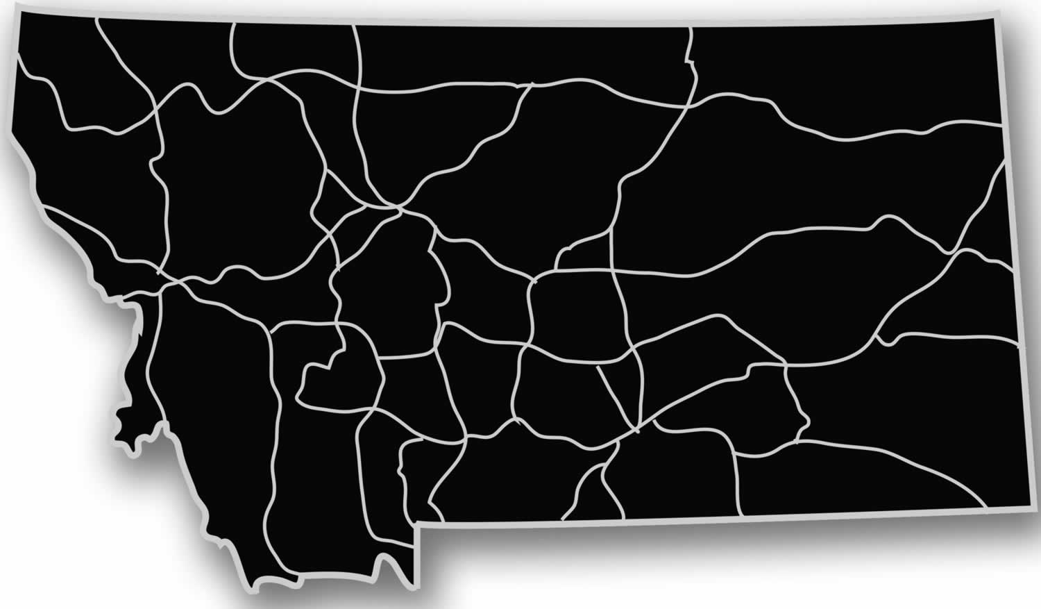 Montana - Acrylic Cutout State Map - Black/Grey USA States Acrylic Art